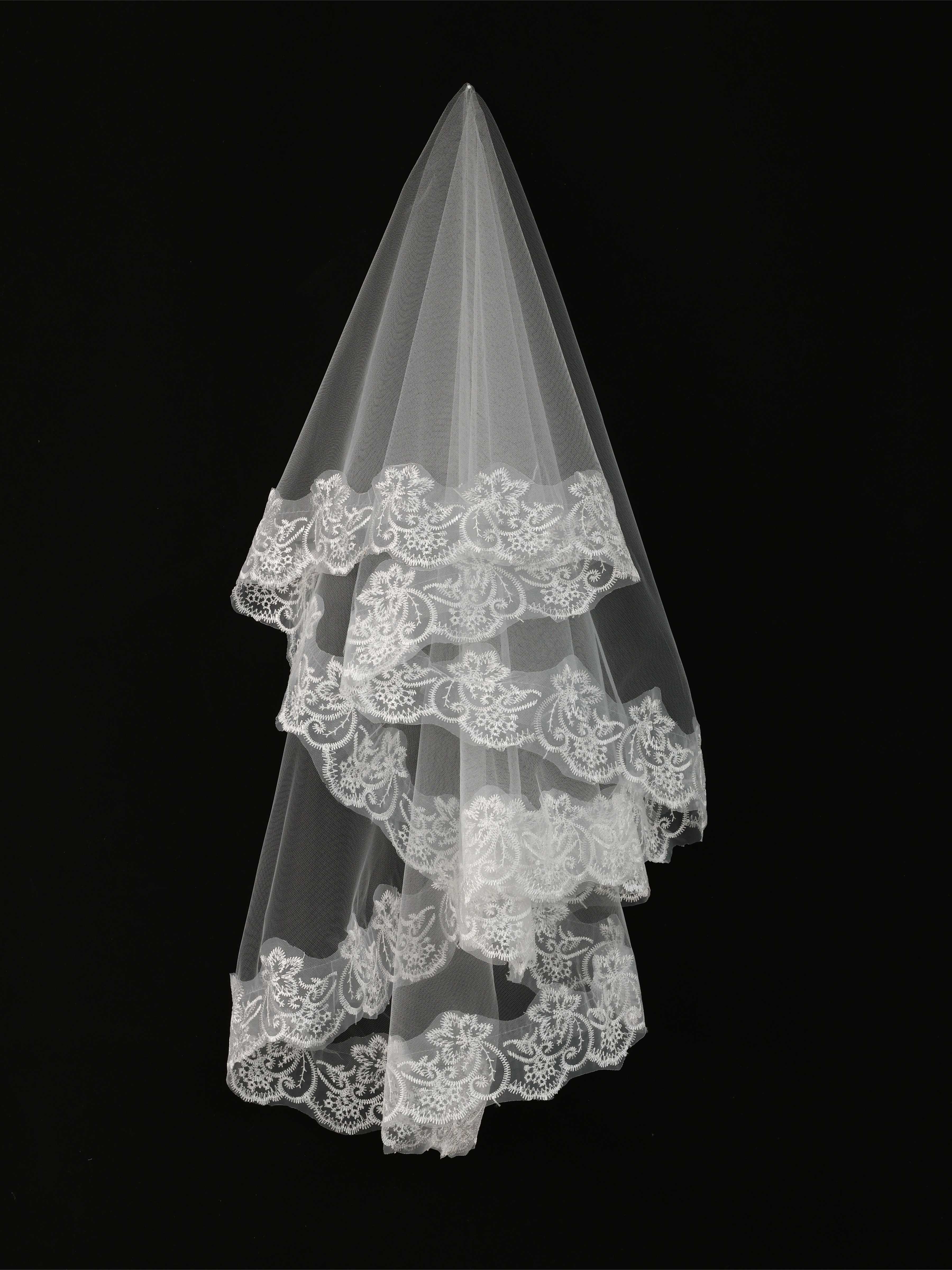 Black Lace Mantilla Veil for Gothic Bridal Look