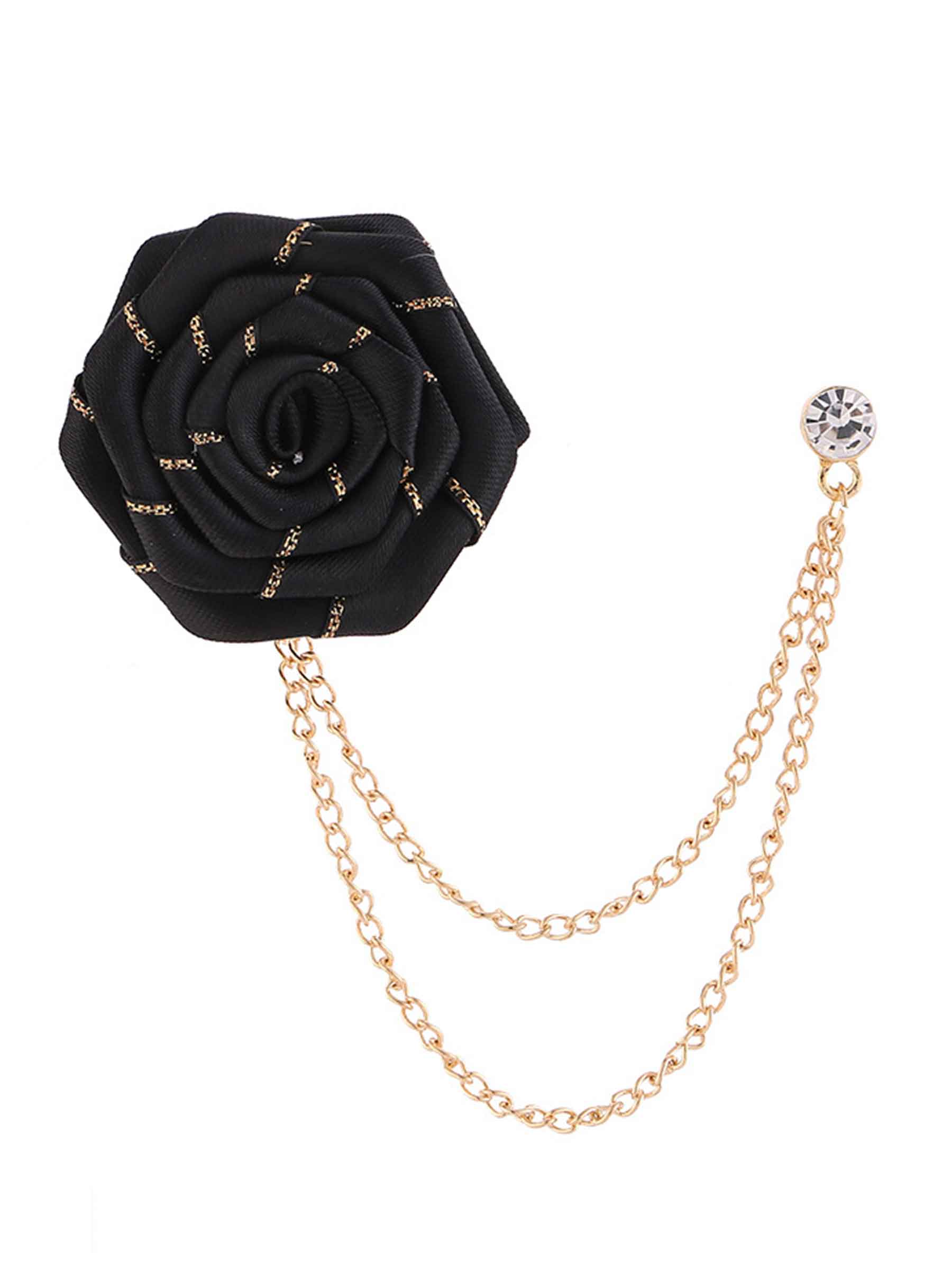 Pomuyoo Trendy Rose Flower Lapel Pins for Men's Suit UK