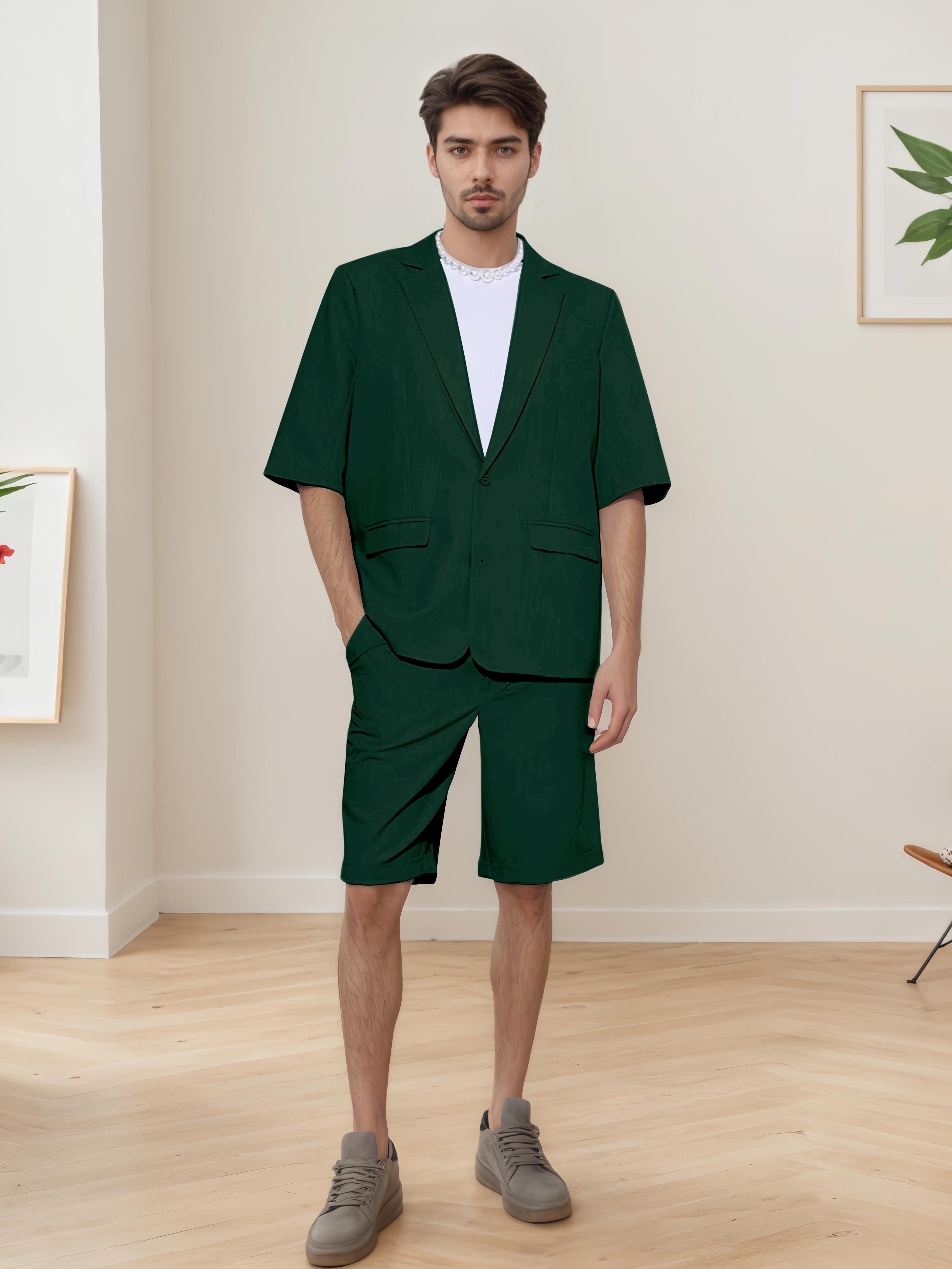 Lightweight Casual Men's Short Sleeve 2 Pieces Summer Suits