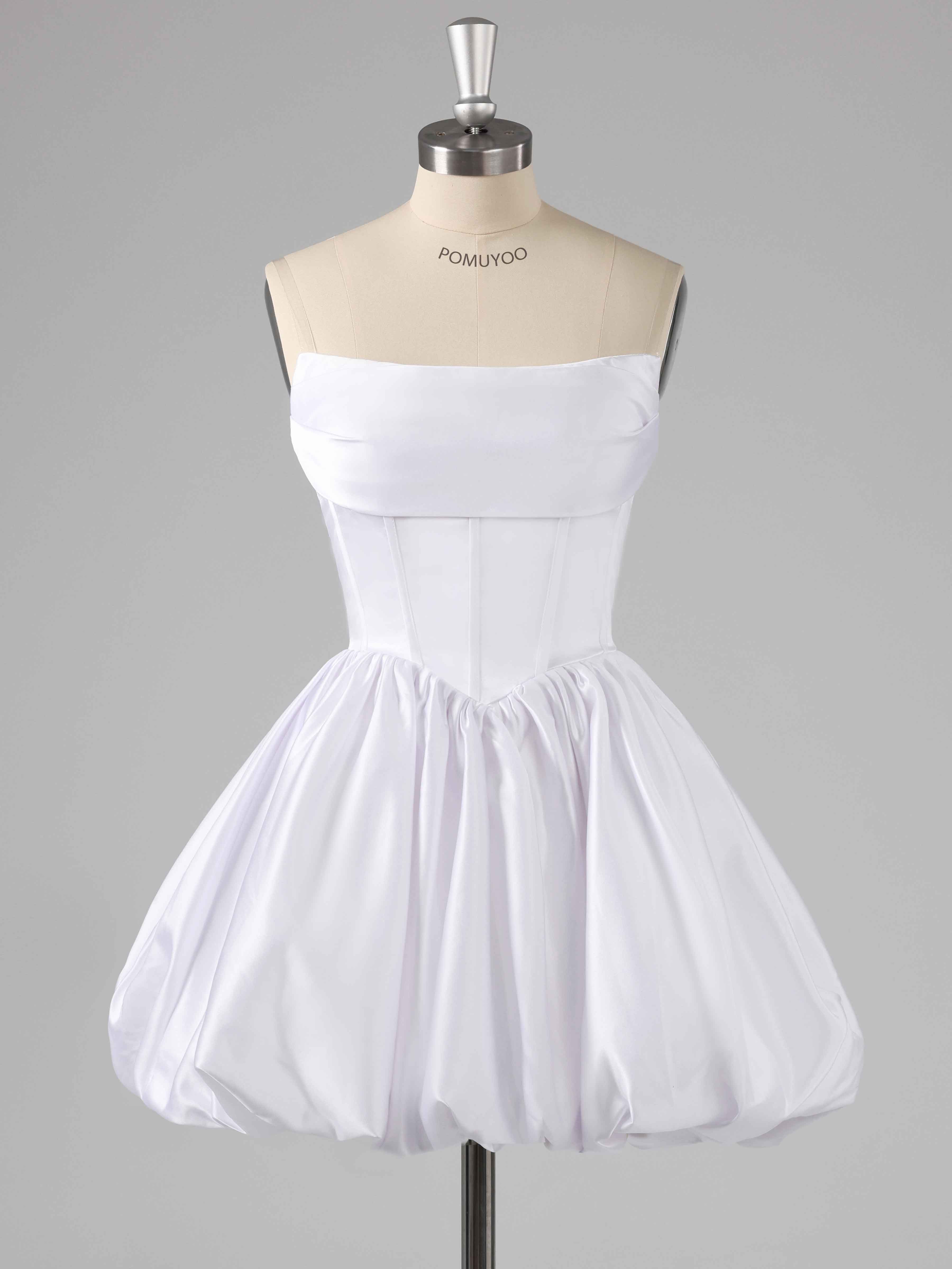 Chic A-Line Strapless Corset Satin Mini Party Dresses