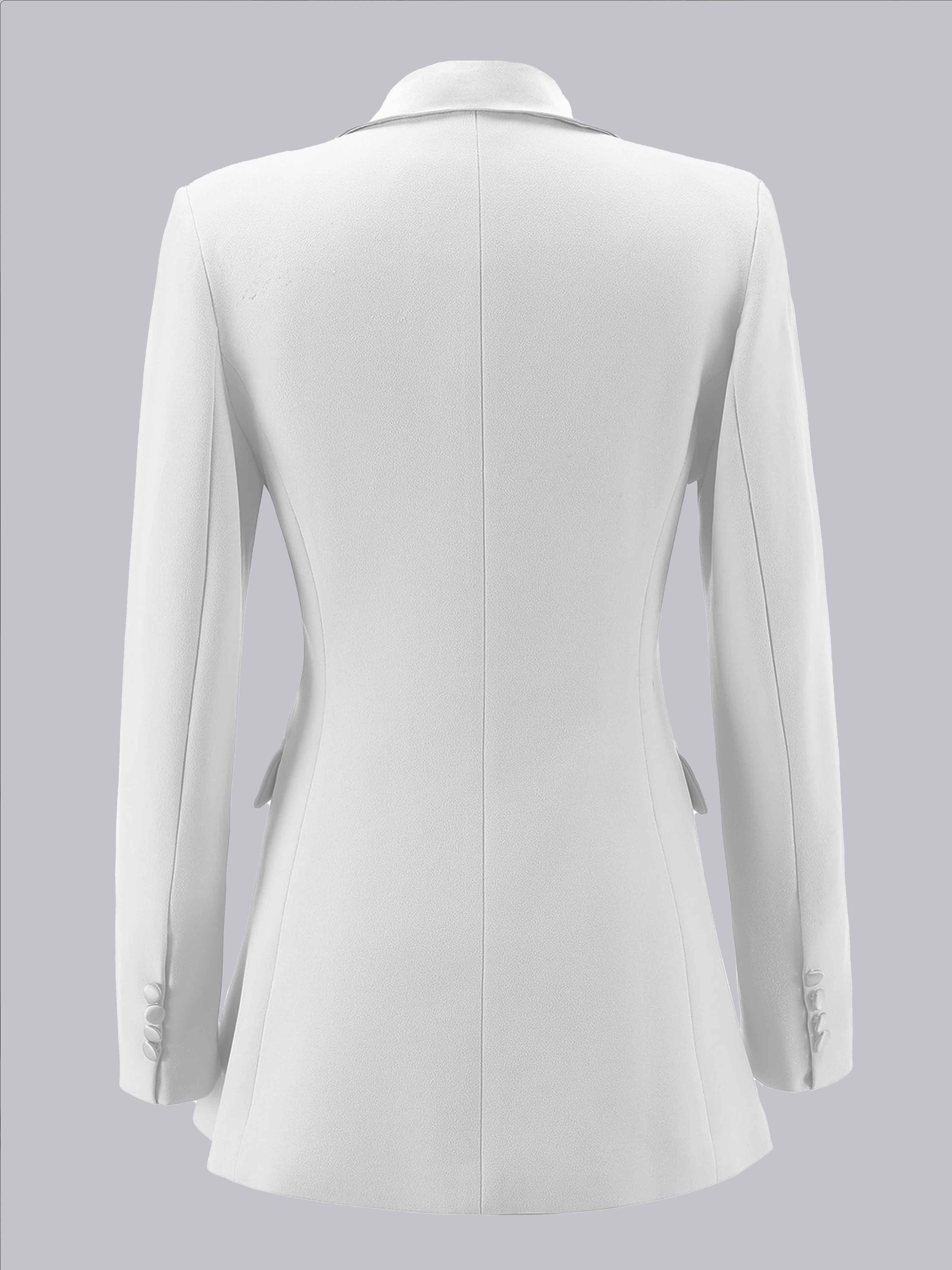 Classic Women's Notch Lapel Double Breasted Formal Blazer UK