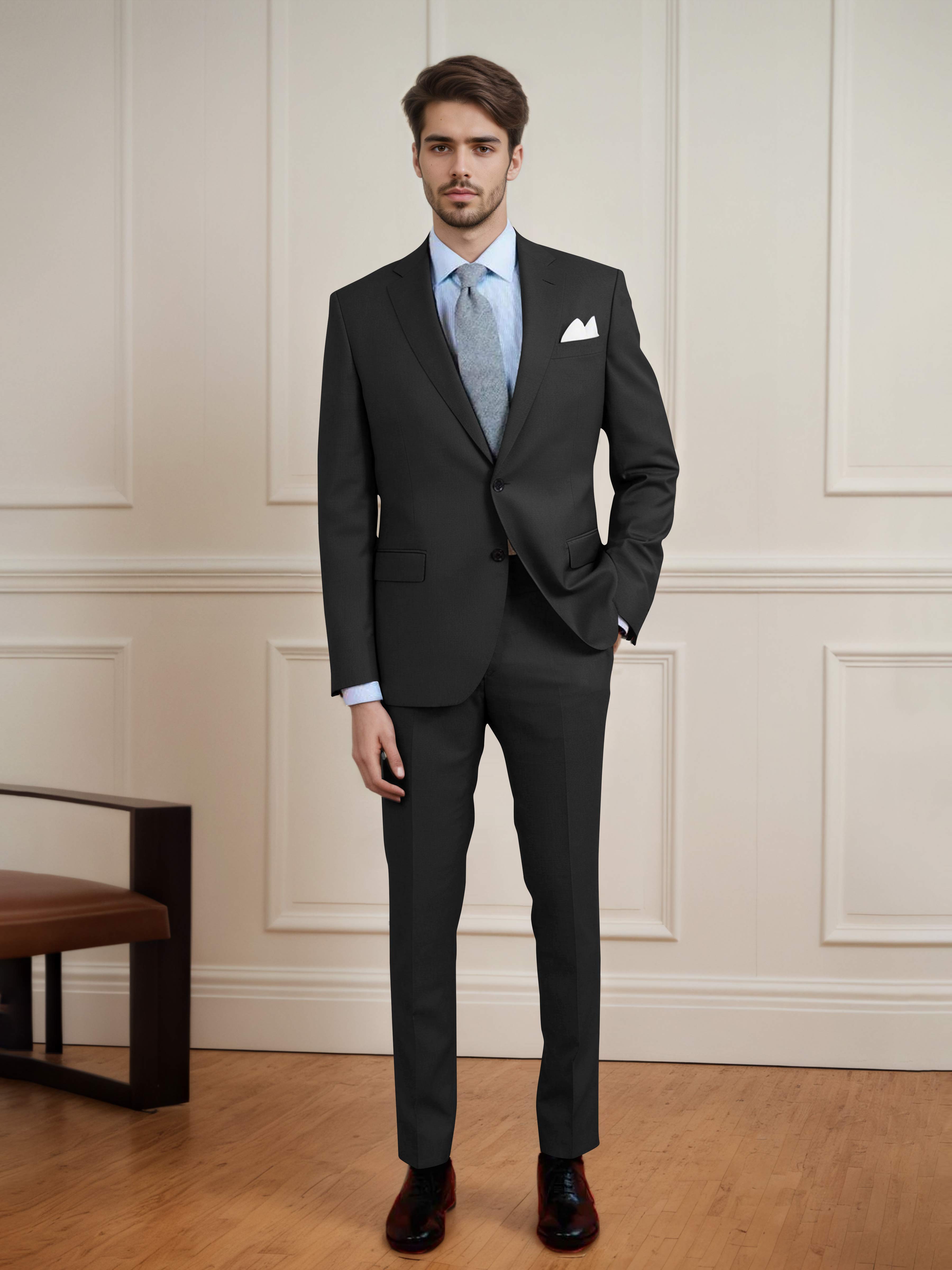 Clean Uni Men's Two Buttons 2 Pieces Casual & Guest Suit