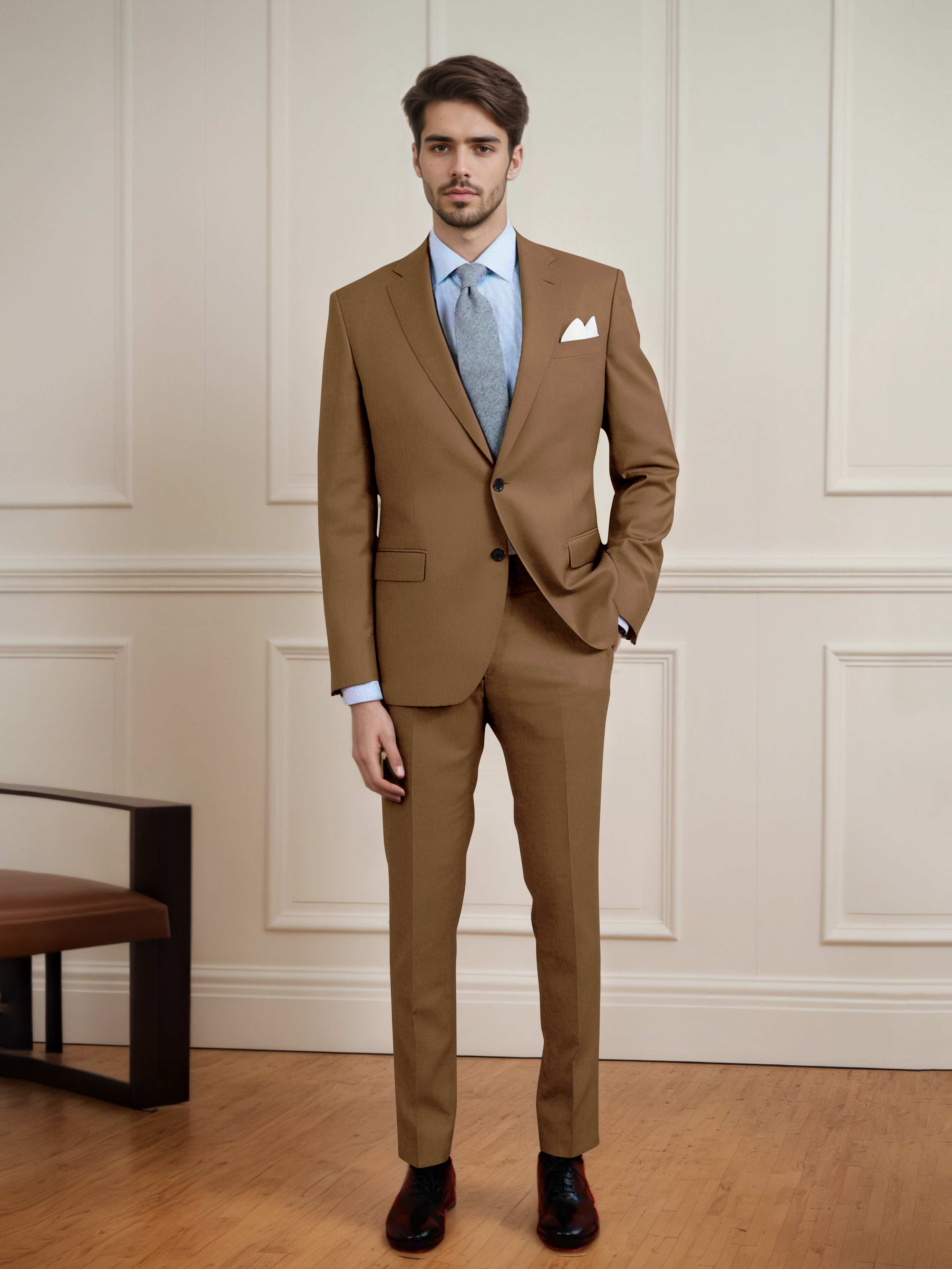 Clean Uni Men's Two Buttons 2 Pieces Casual & Guest Suit