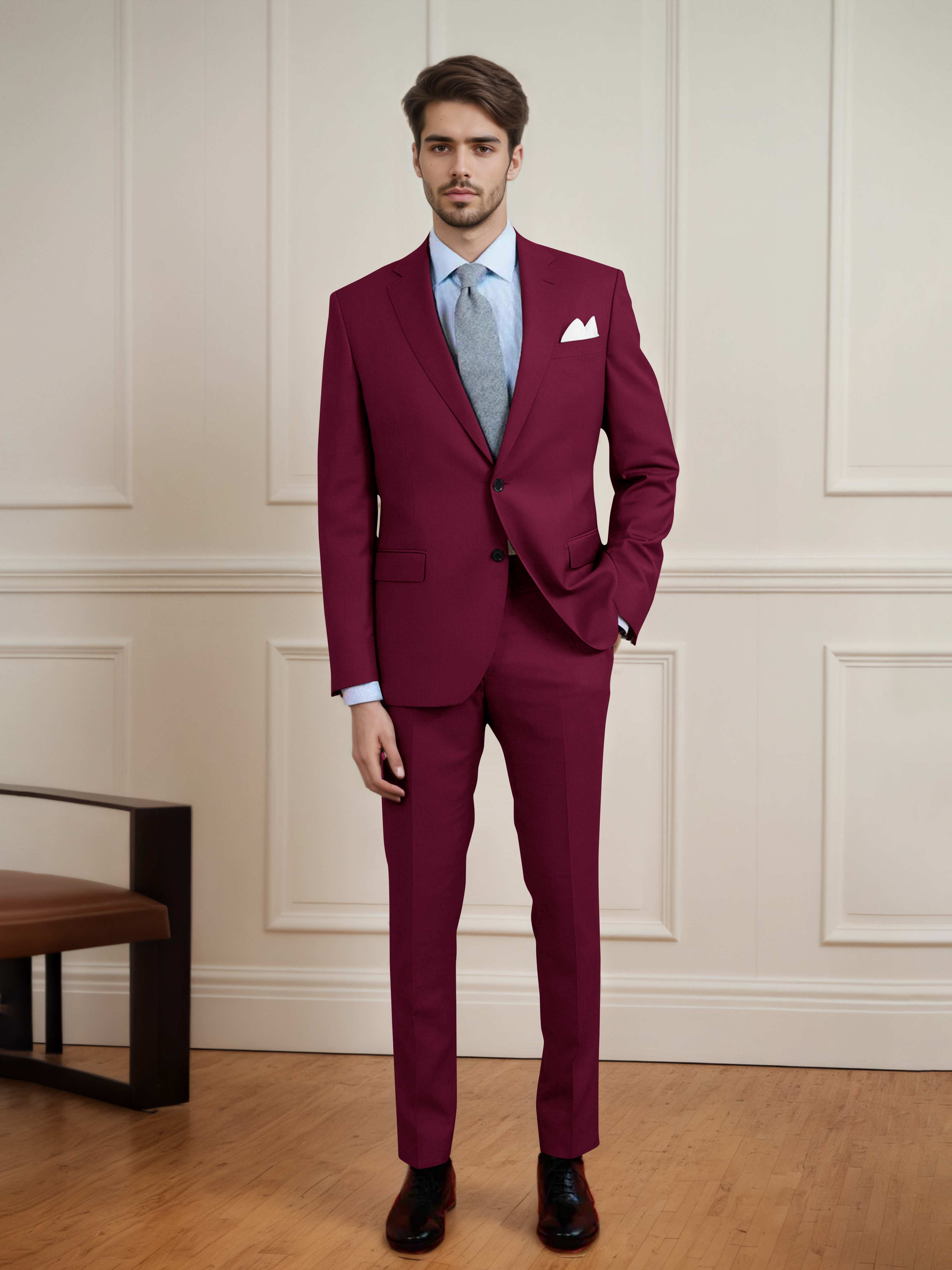 Clean Uni Men's Two Buttons 2 Pieces Casual & Guest Suit