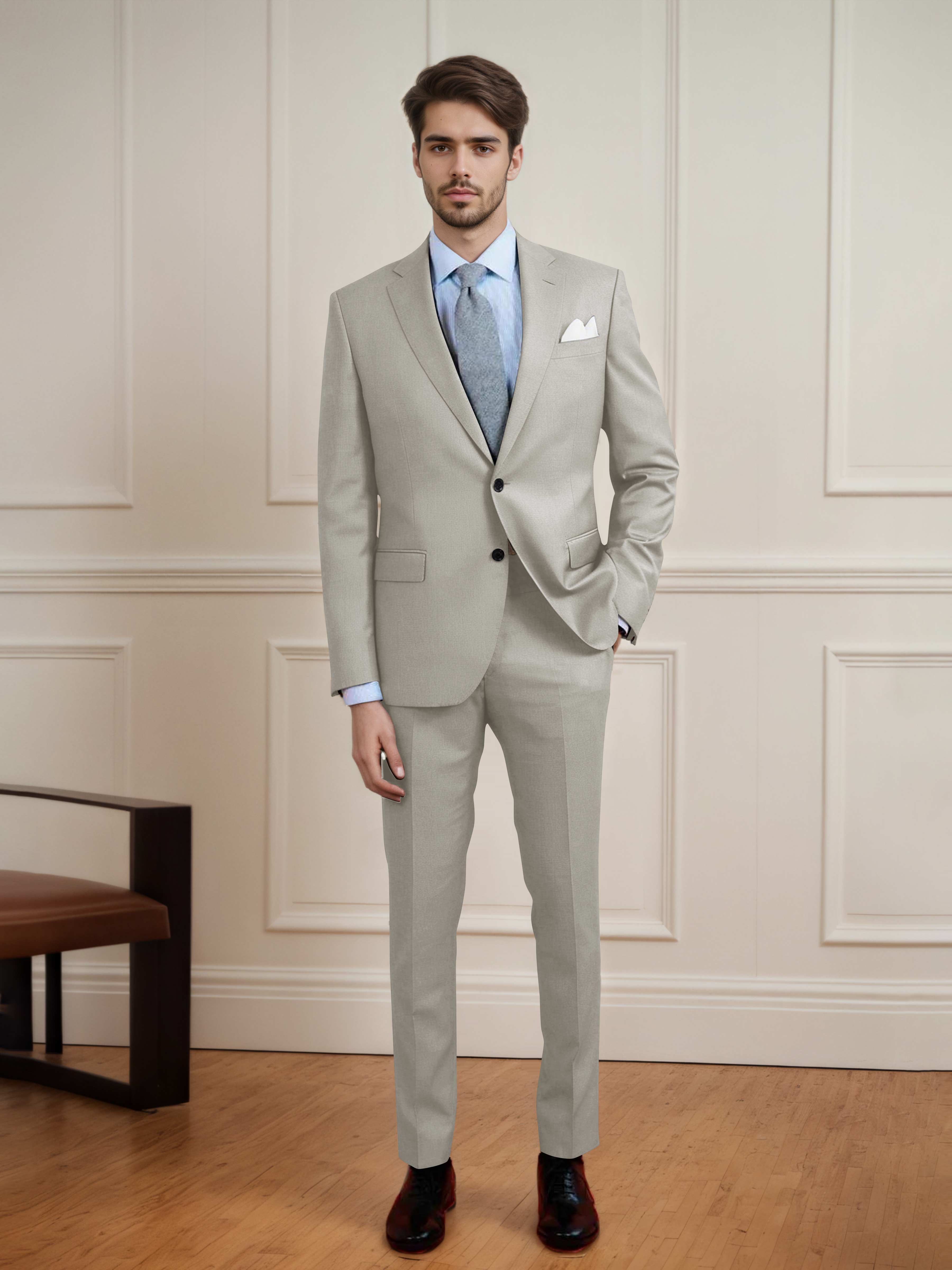 Clean Uni Men's Two Buttons 2 Pieces Casual & Guest Suit