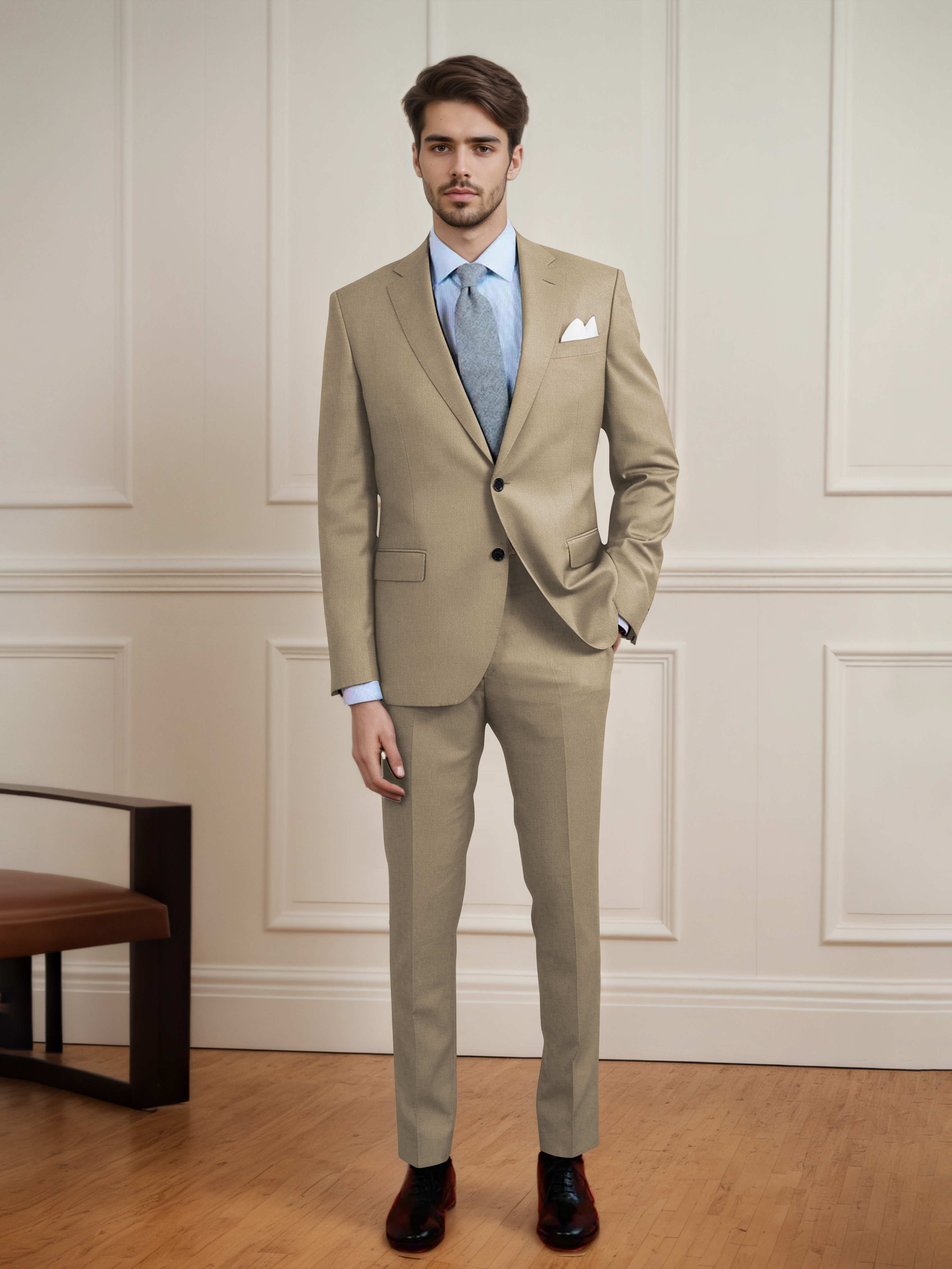 Clean Uni Men's Two Buttons 2 Pieces Casual & Guest Suit