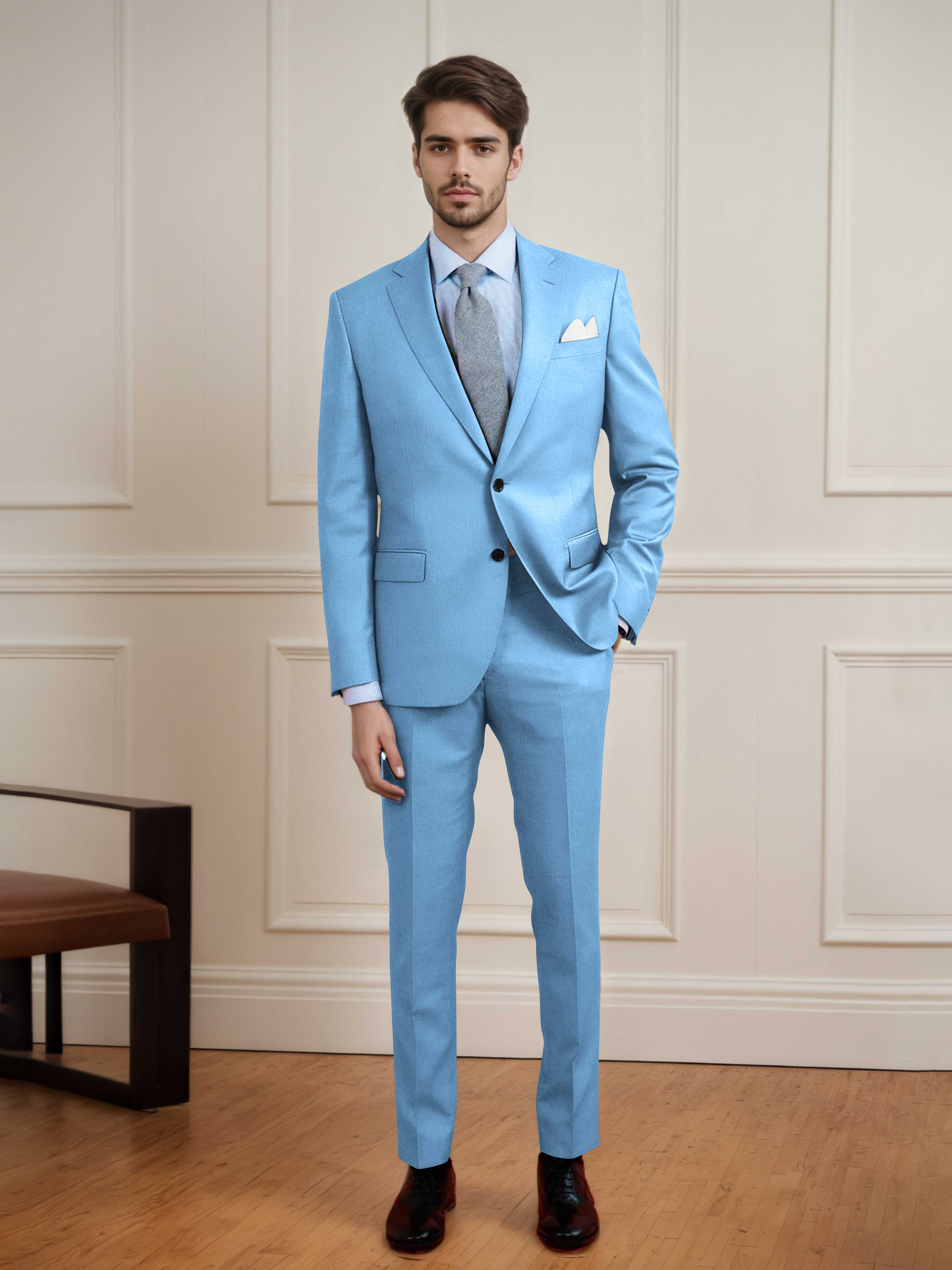 Clean Uni Men's Two Buttons 2 Pieces Casual & Guest Suit