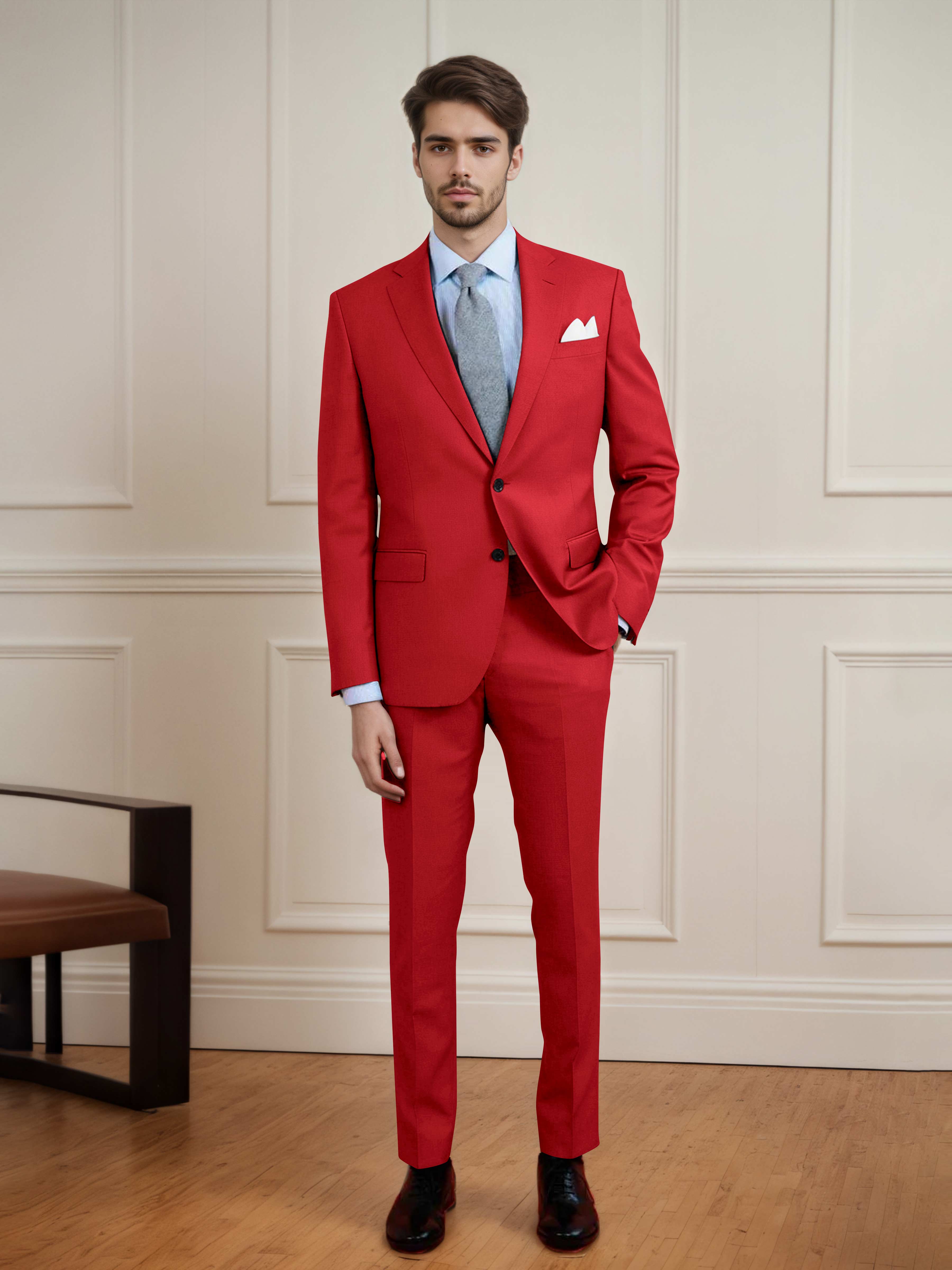 Clean Uni Men's Two Buttons 2 Pieces Casual & Guest Suit