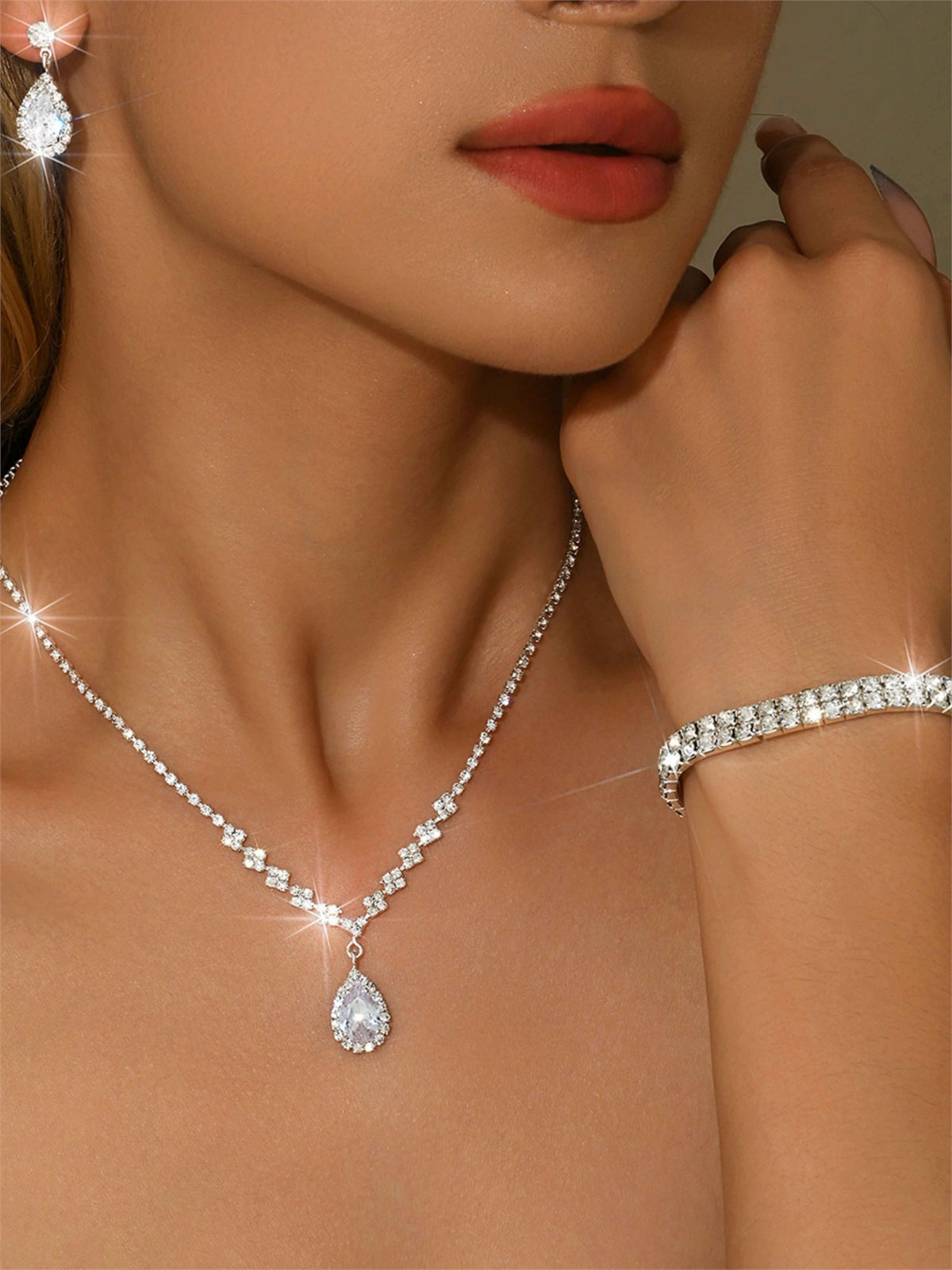 Stunning 3-Piece Crystal Bridal Jewelry Set UK