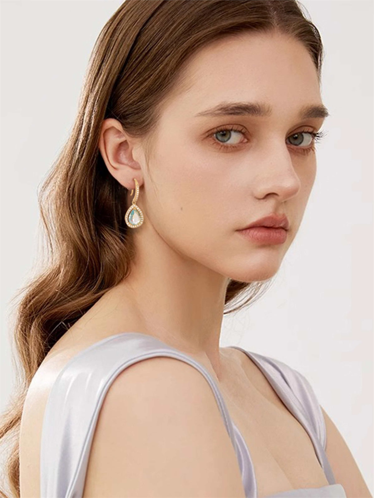 Colorful Crystal Teardrop Statement Earrings