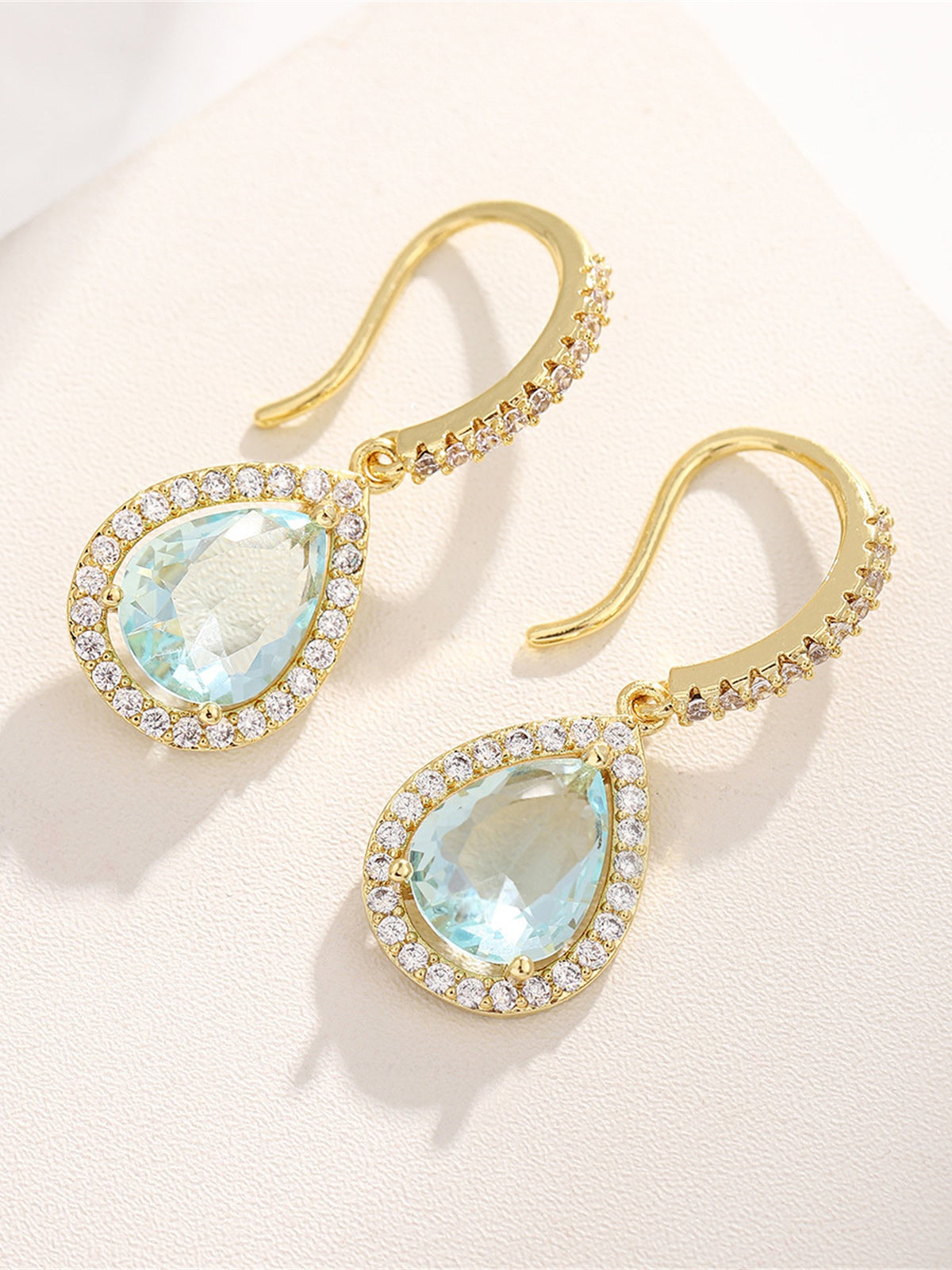 Colorful Crystal Teardrop Statement Earrings