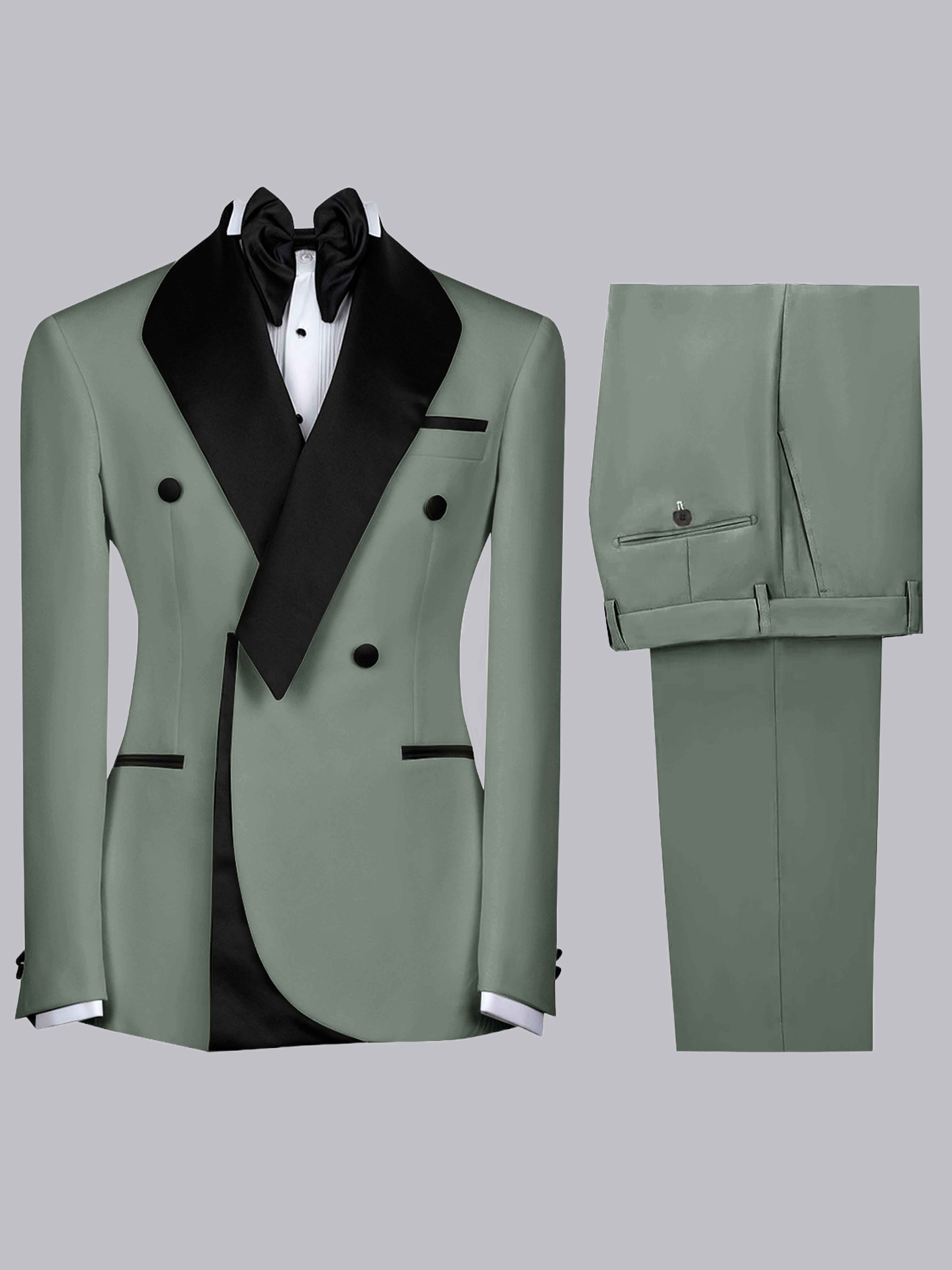 Contemporary Colour Block Men's Two Pieces Notch Lapel Suit for Ceremo