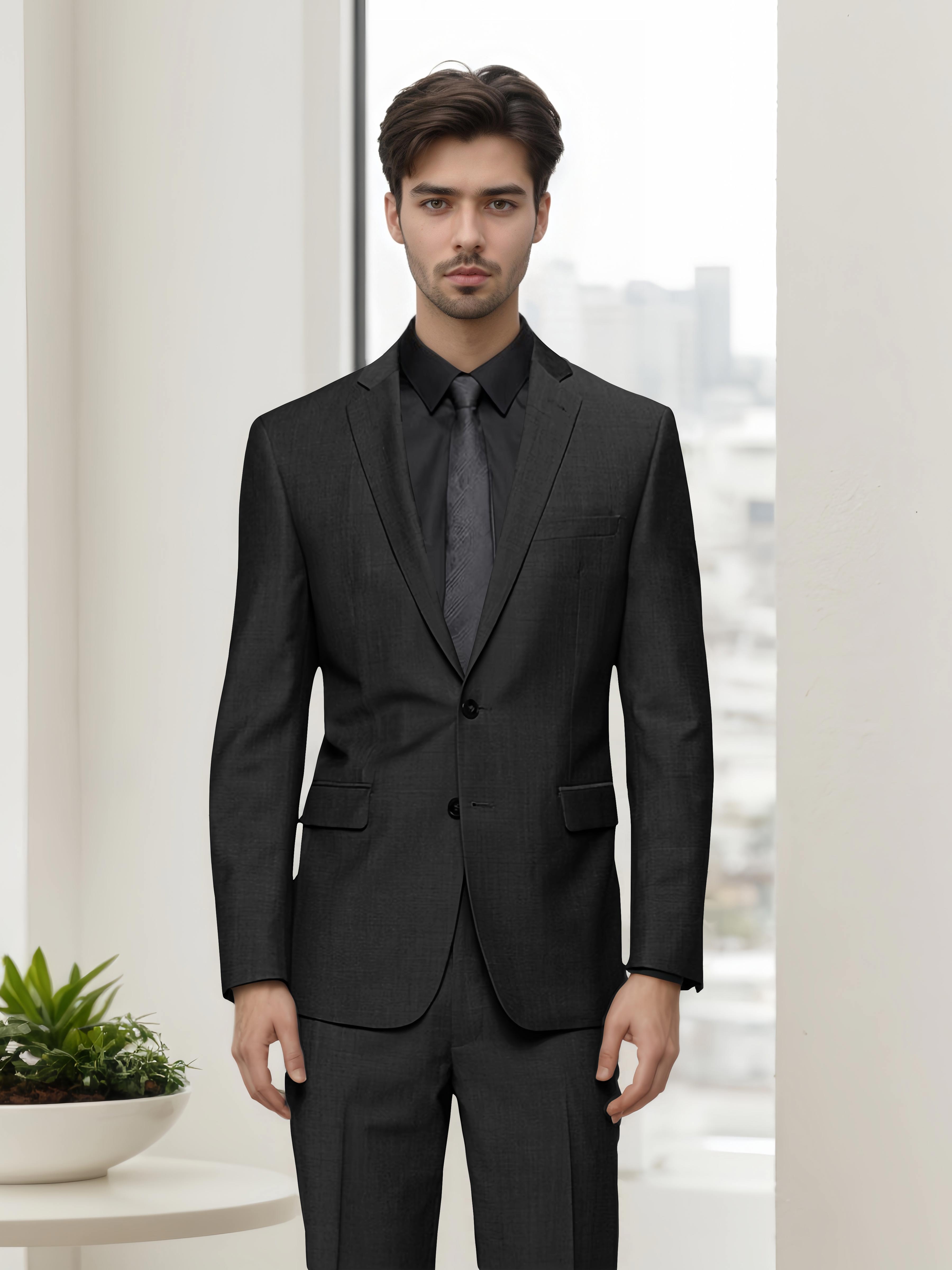 Contemporary Refined Men's Slim Fit Two Button 2 Pieces Business Suits