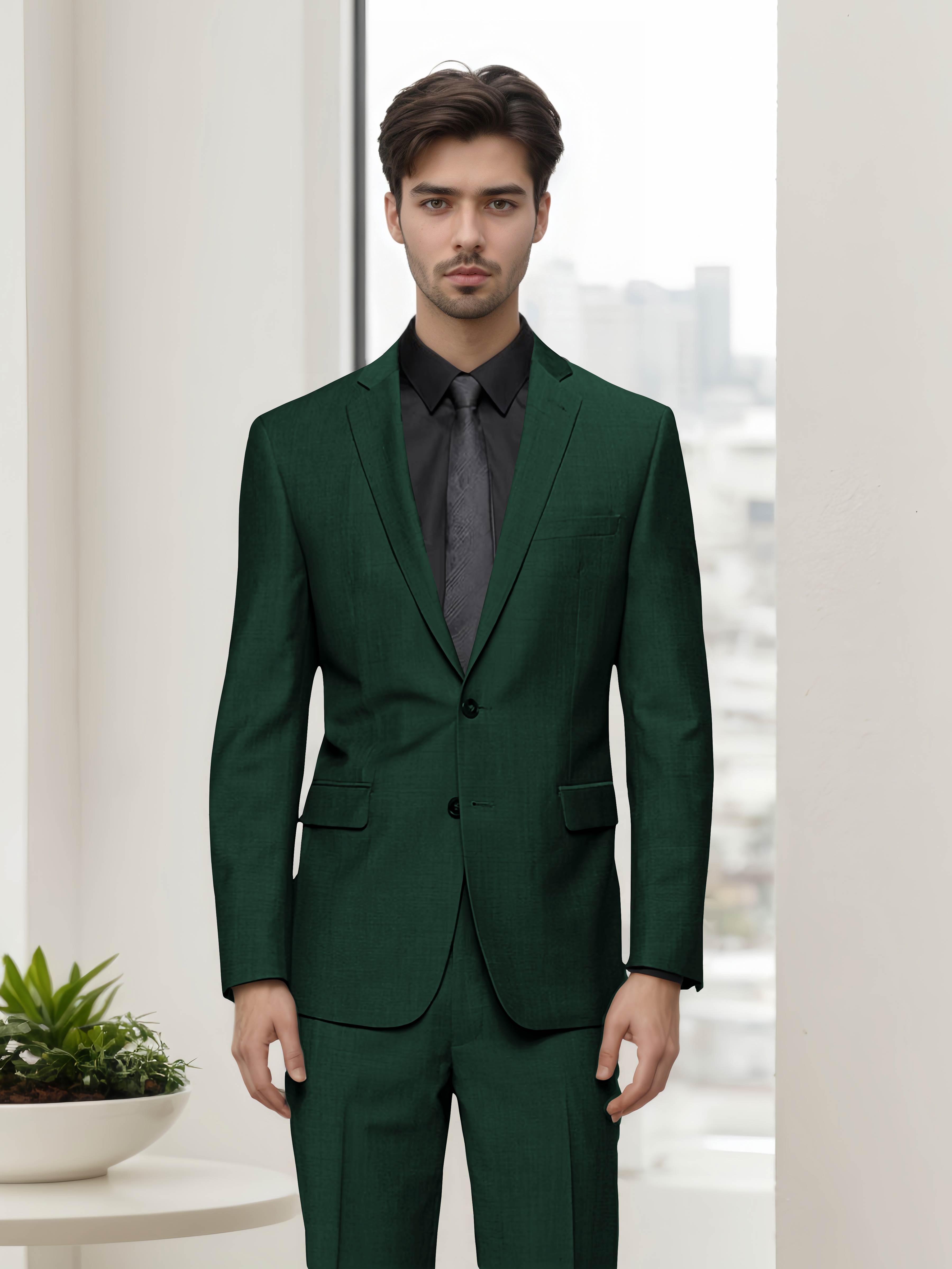 Contemporary Refined Men's Slim Fit Two Button 2 Pieces Business Suits