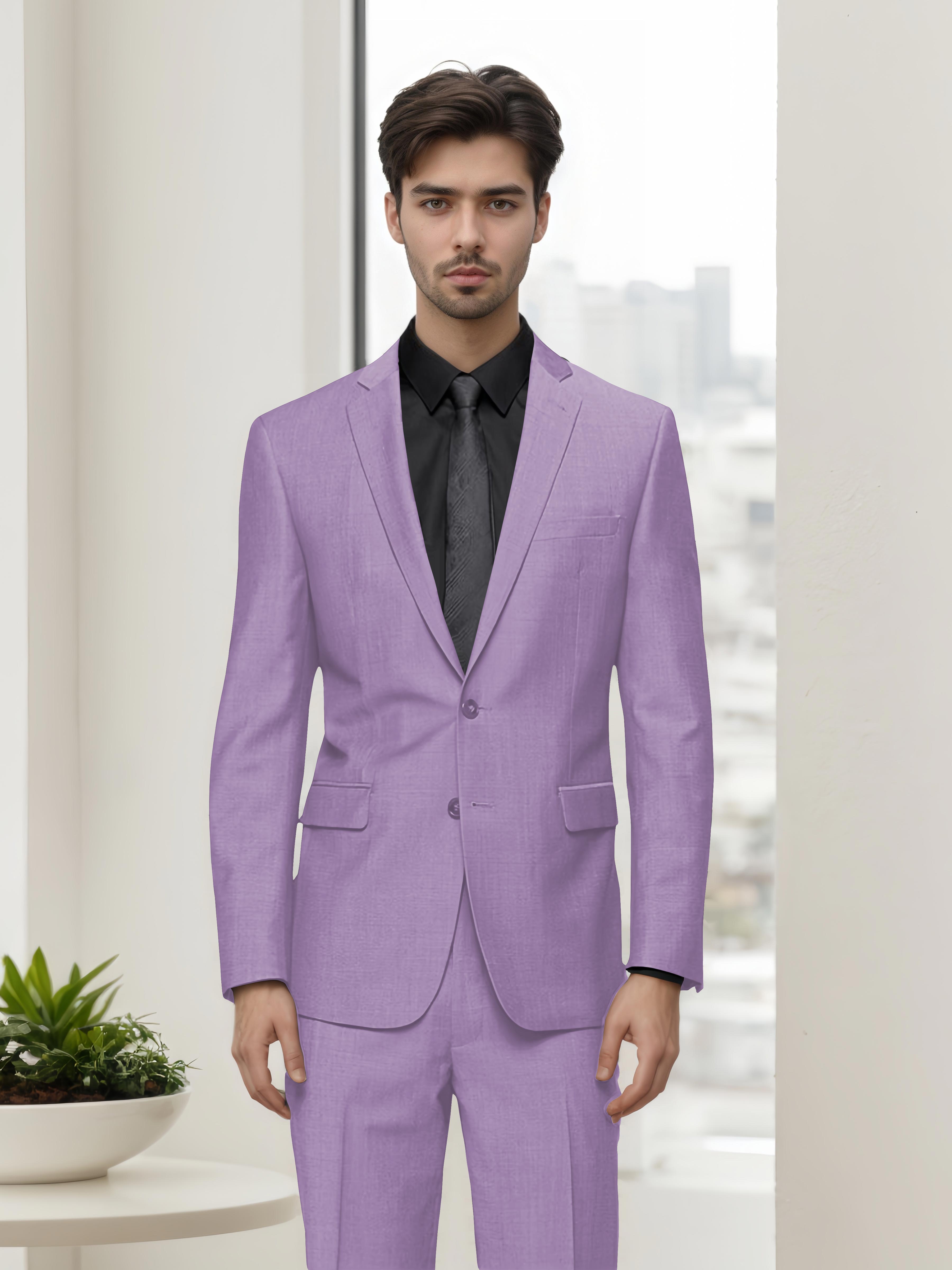 Contemporary Refined Men's Slim Fit Two Button 2 Pieces Business Suits