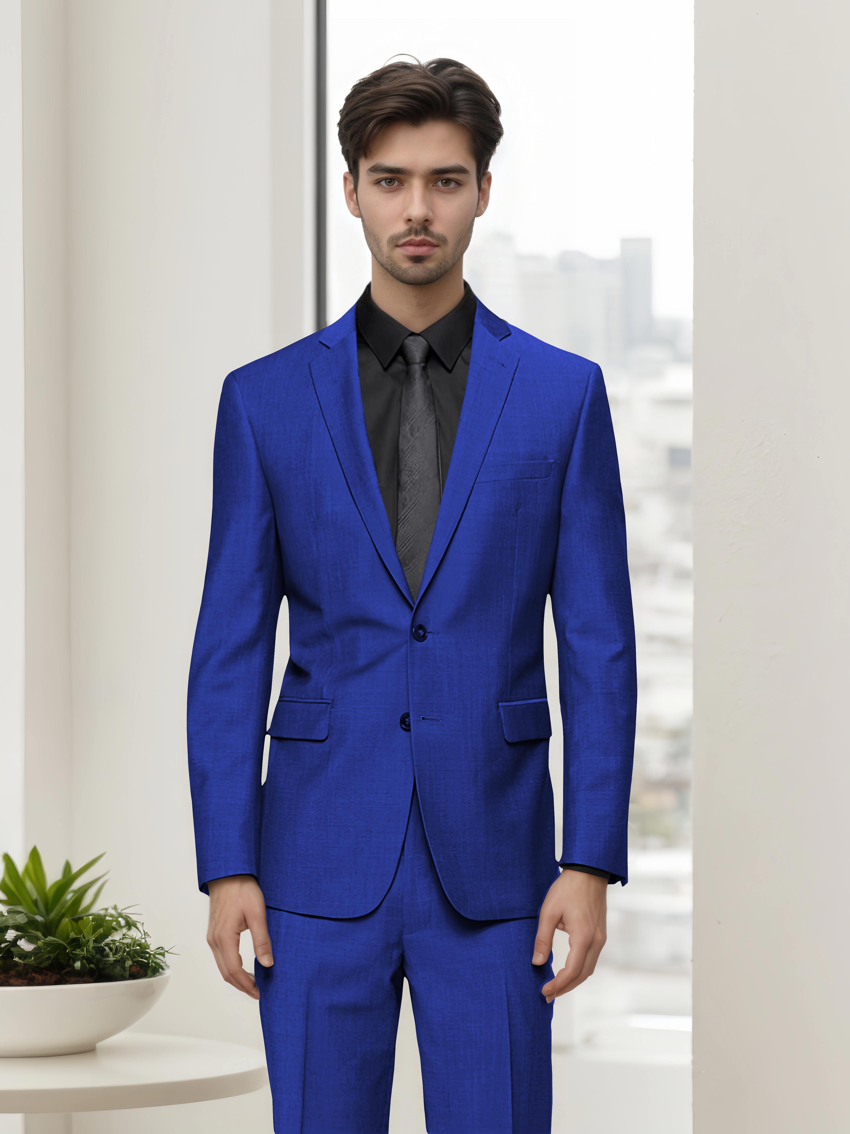 Contemporary Refined Men's Slim Fit Two Button 2 Pieces Business Suits
