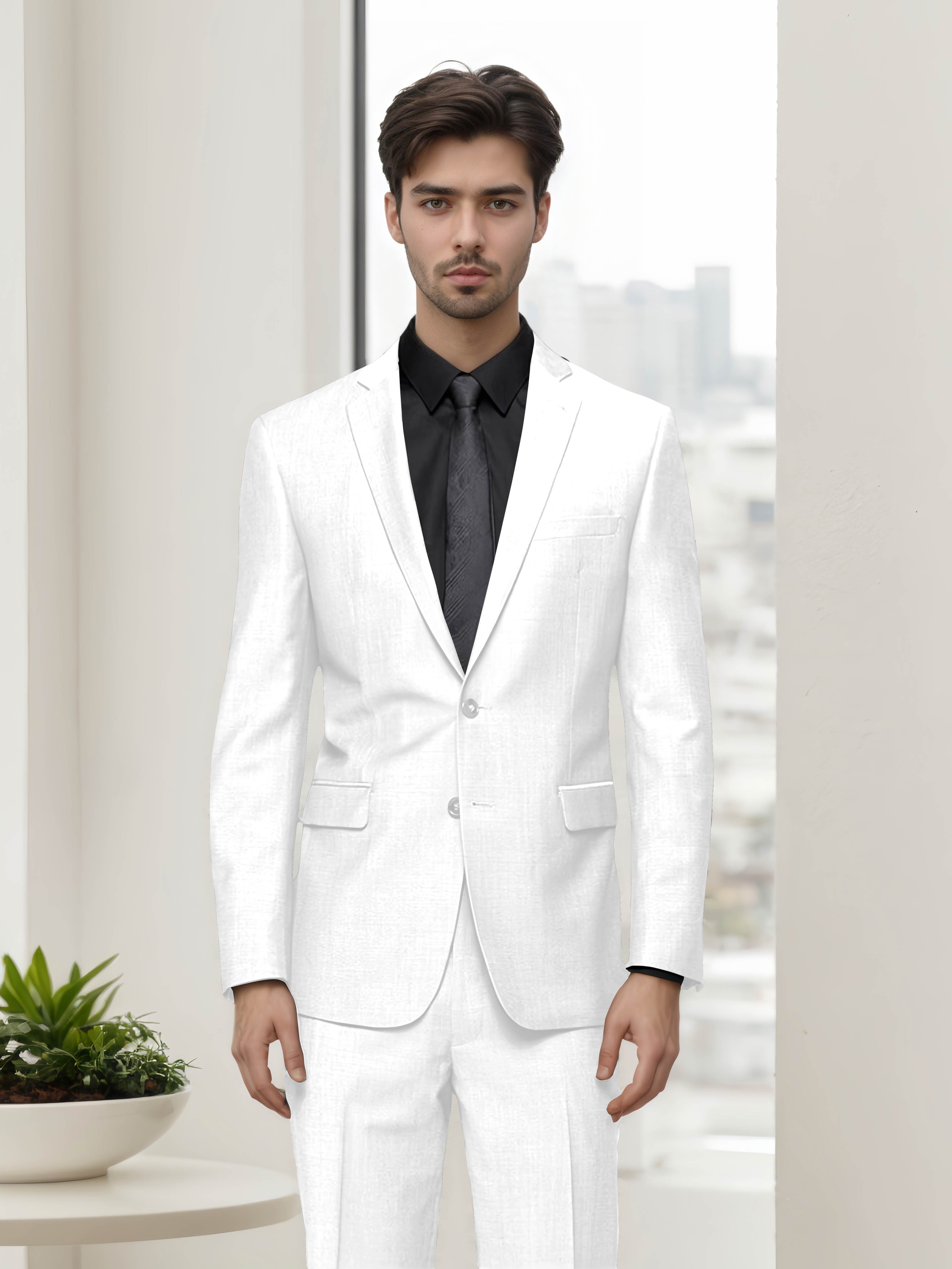 Contemporary Refined Men's Slim Fit Two Button 2 Pieces Business Suits