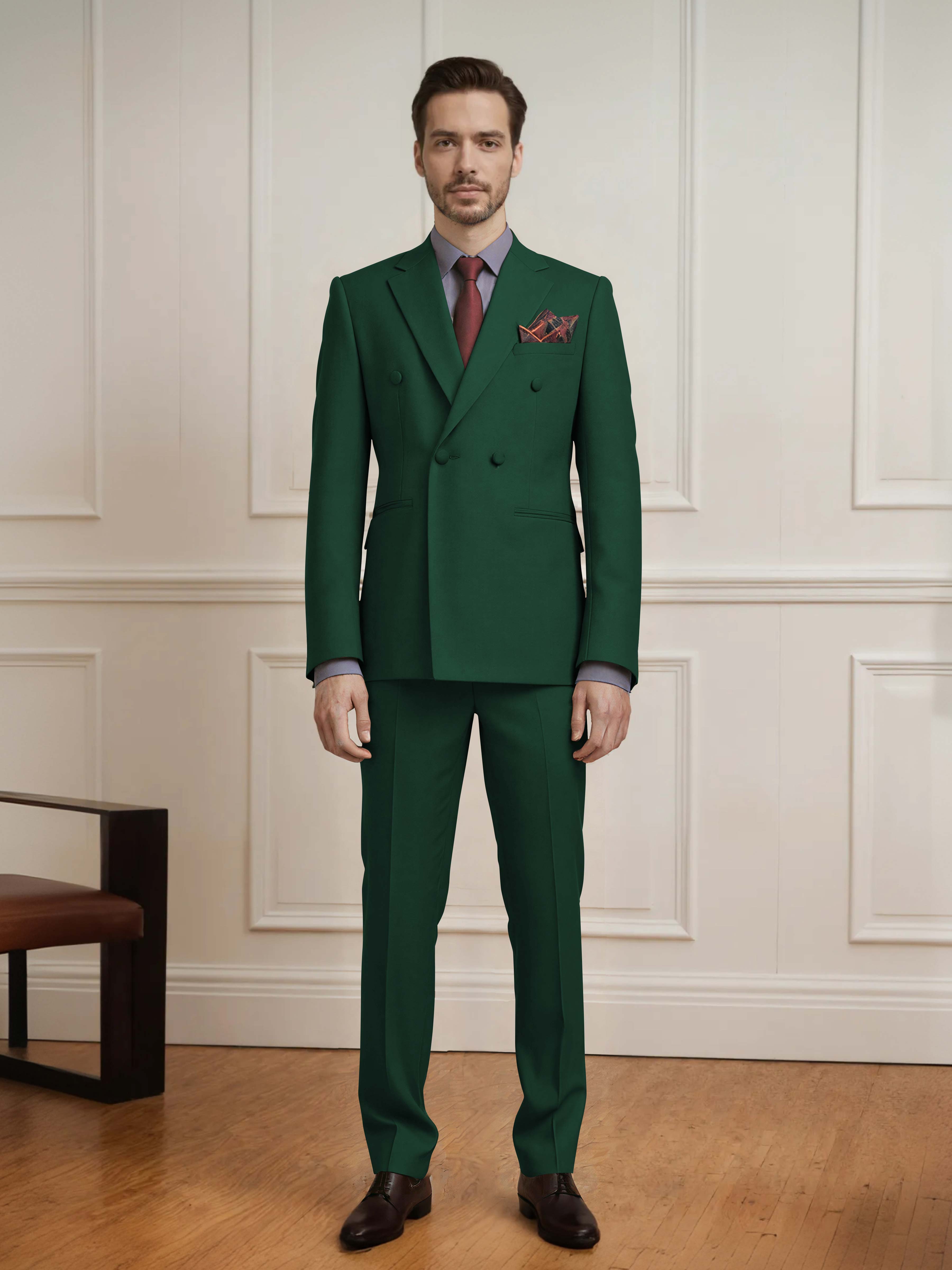 Crafted Men's 2 Pieces Notch Lapel Double Breasted Wedding Suit