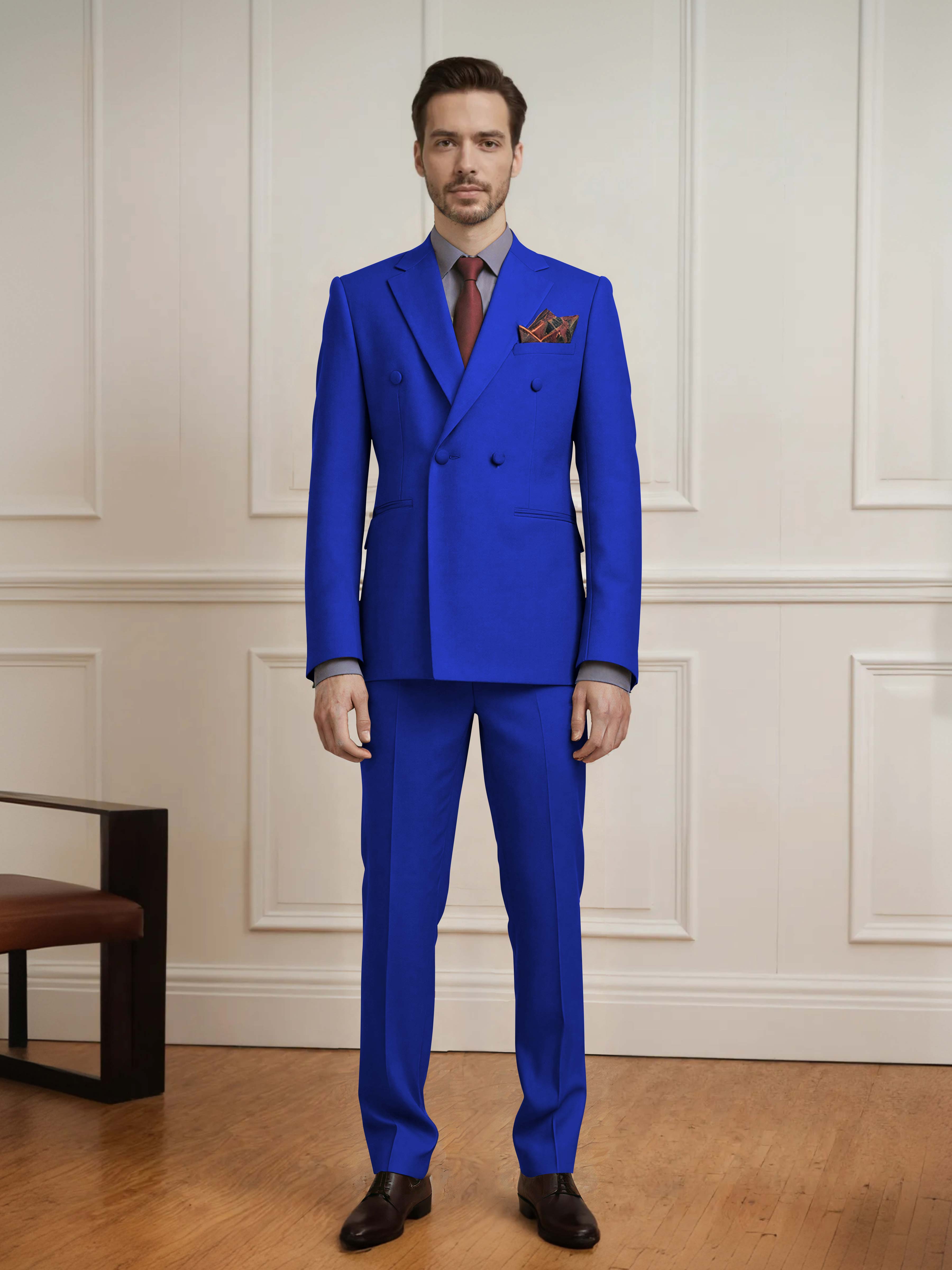 Crafted Men's 2 Pieces Notch Lapel Double Breasted Wedding Suit