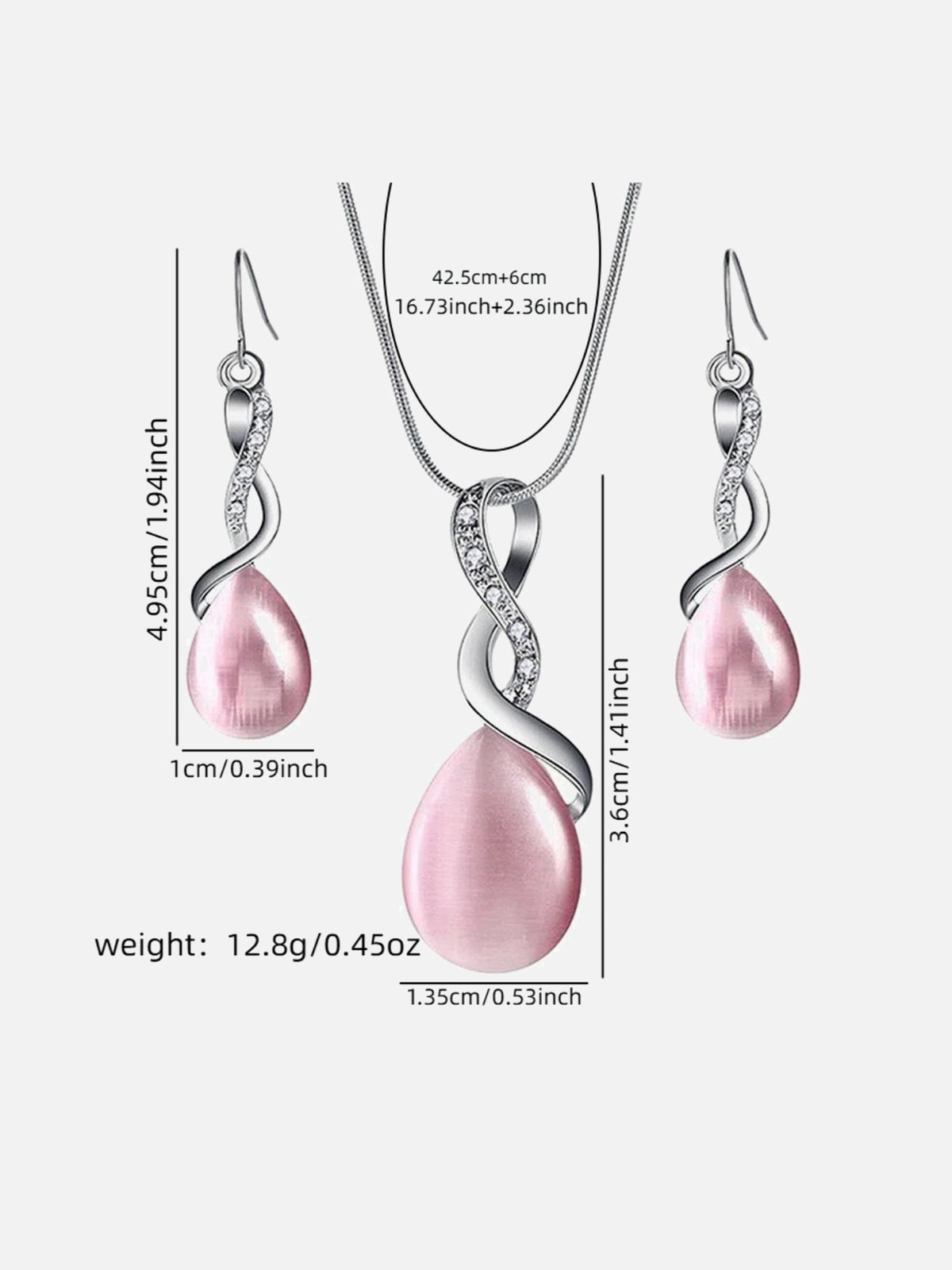 Crystal Pendant Bridal Necklace Set