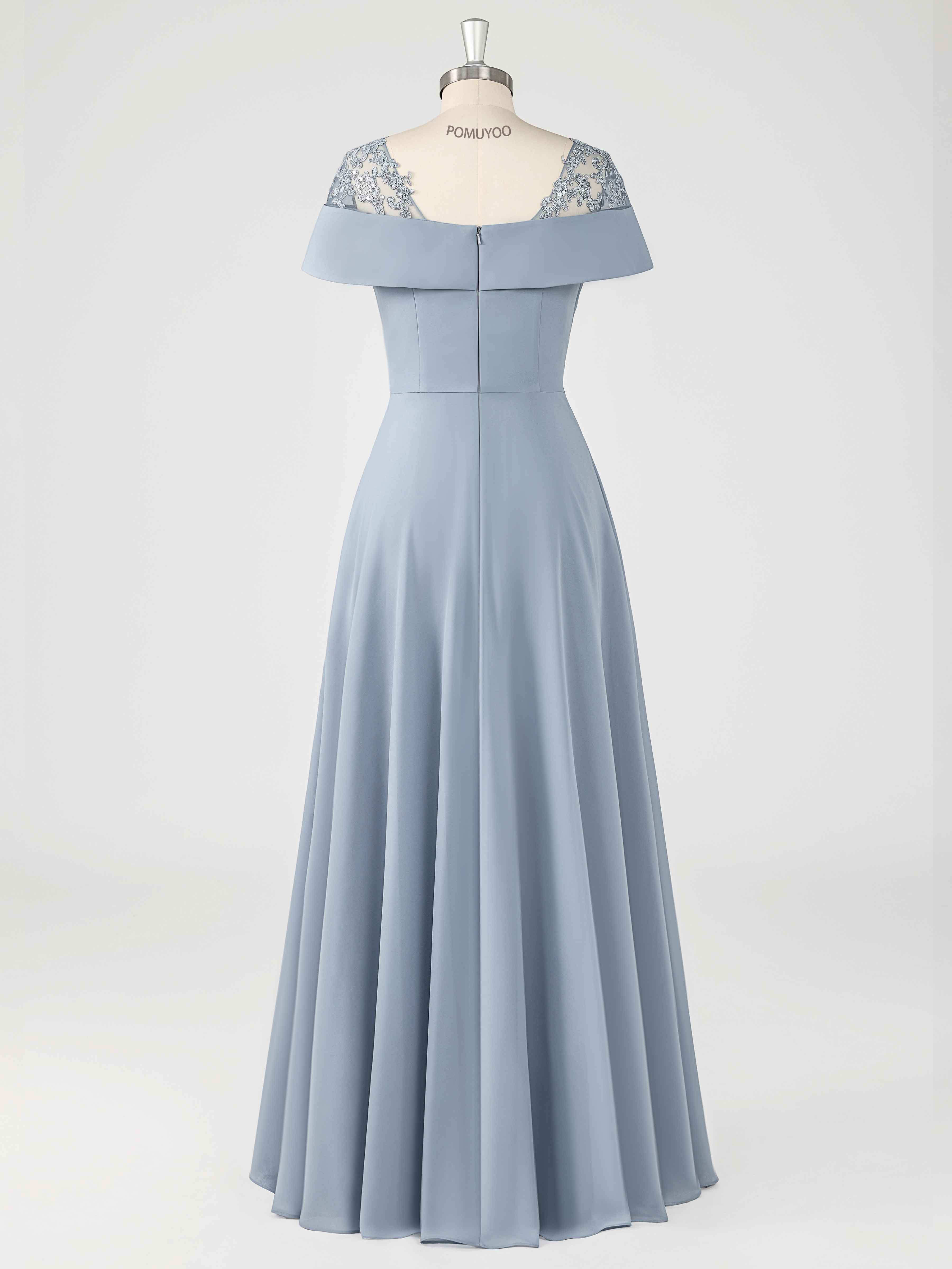 Traelithia Charming Off the Shoulder Lace Chiffon Mother of the Bride Dresses