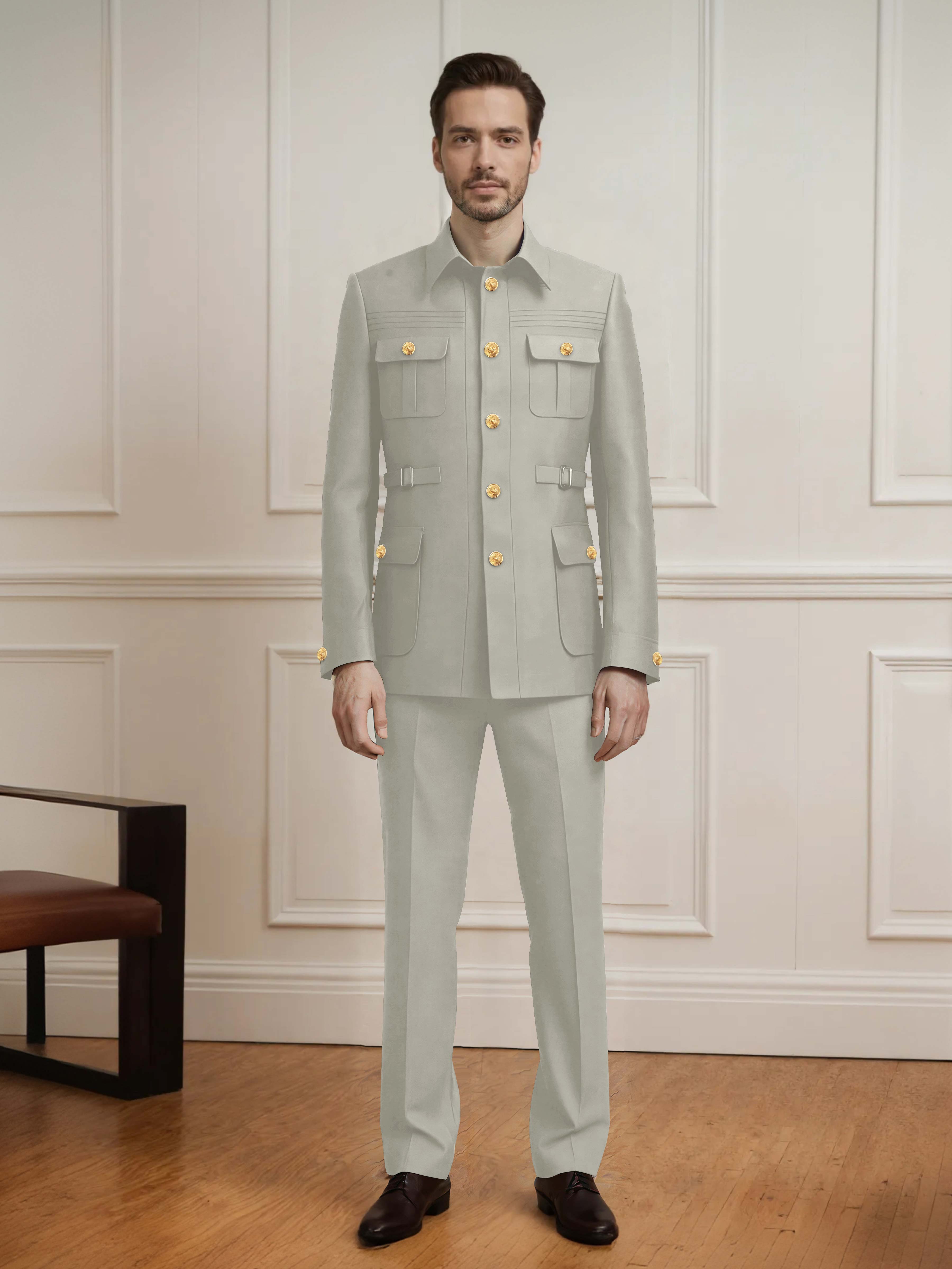 Effortless Men's 2 Pieces Single Breasted With Belt Semi Formal Suit