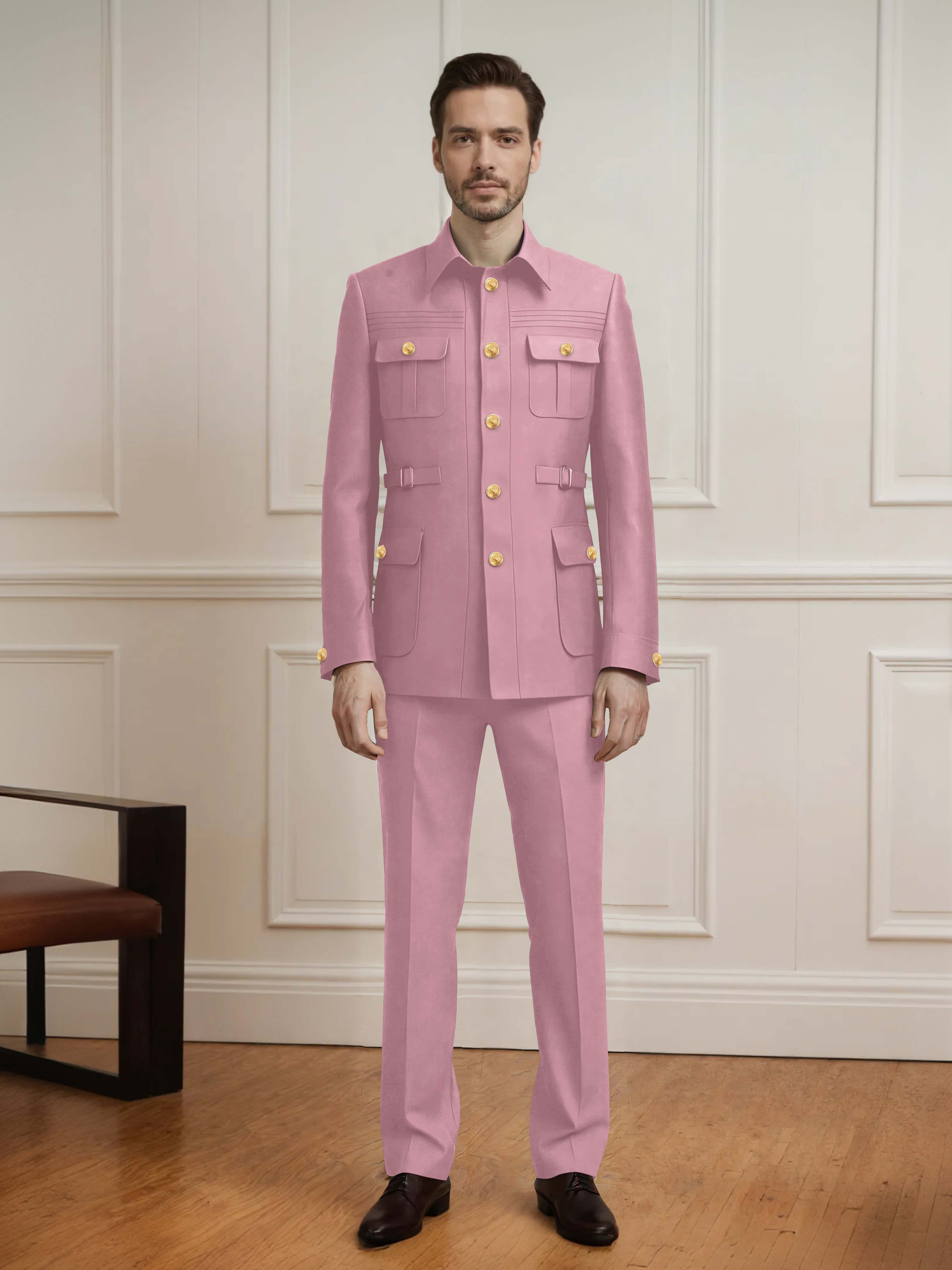 Effortless Men's 2 Pieces Single Breasted With Belt Semi Formal Suit