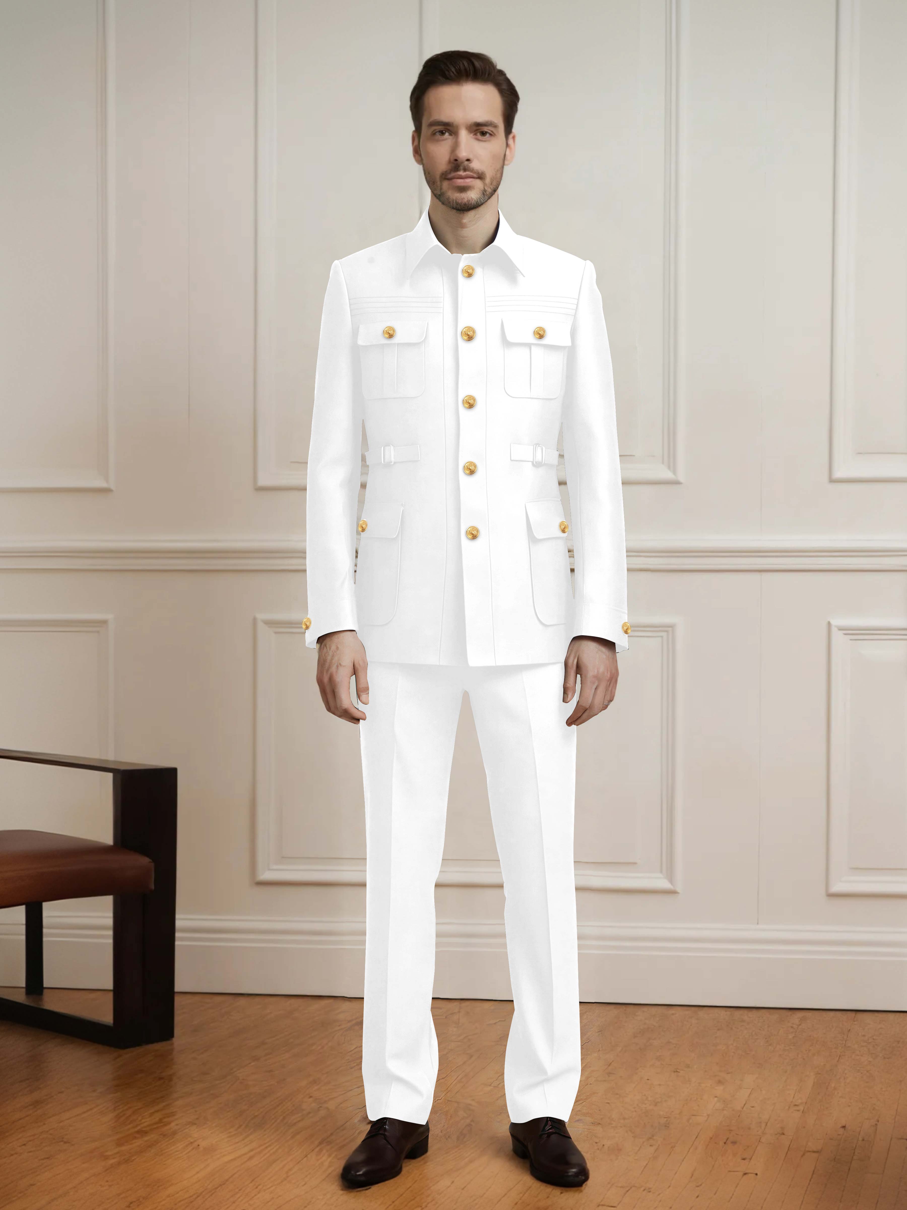 Effortless Men's 2 Pieces Single Breasted With Belt Semi Formal Suit