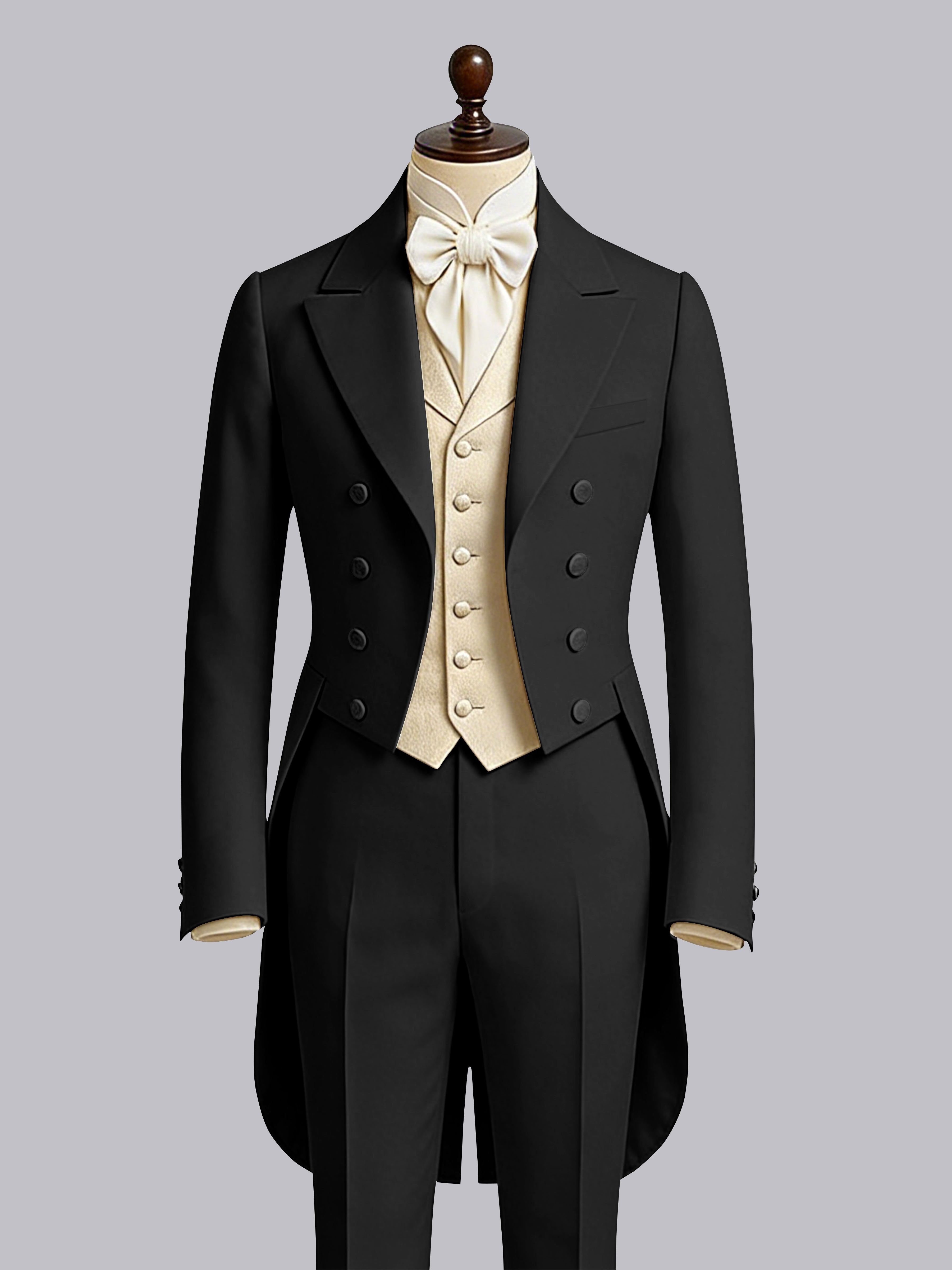 Glamorous Men's Color Block 3 Pieces Notch Lapel Guest Tailcoat Suit