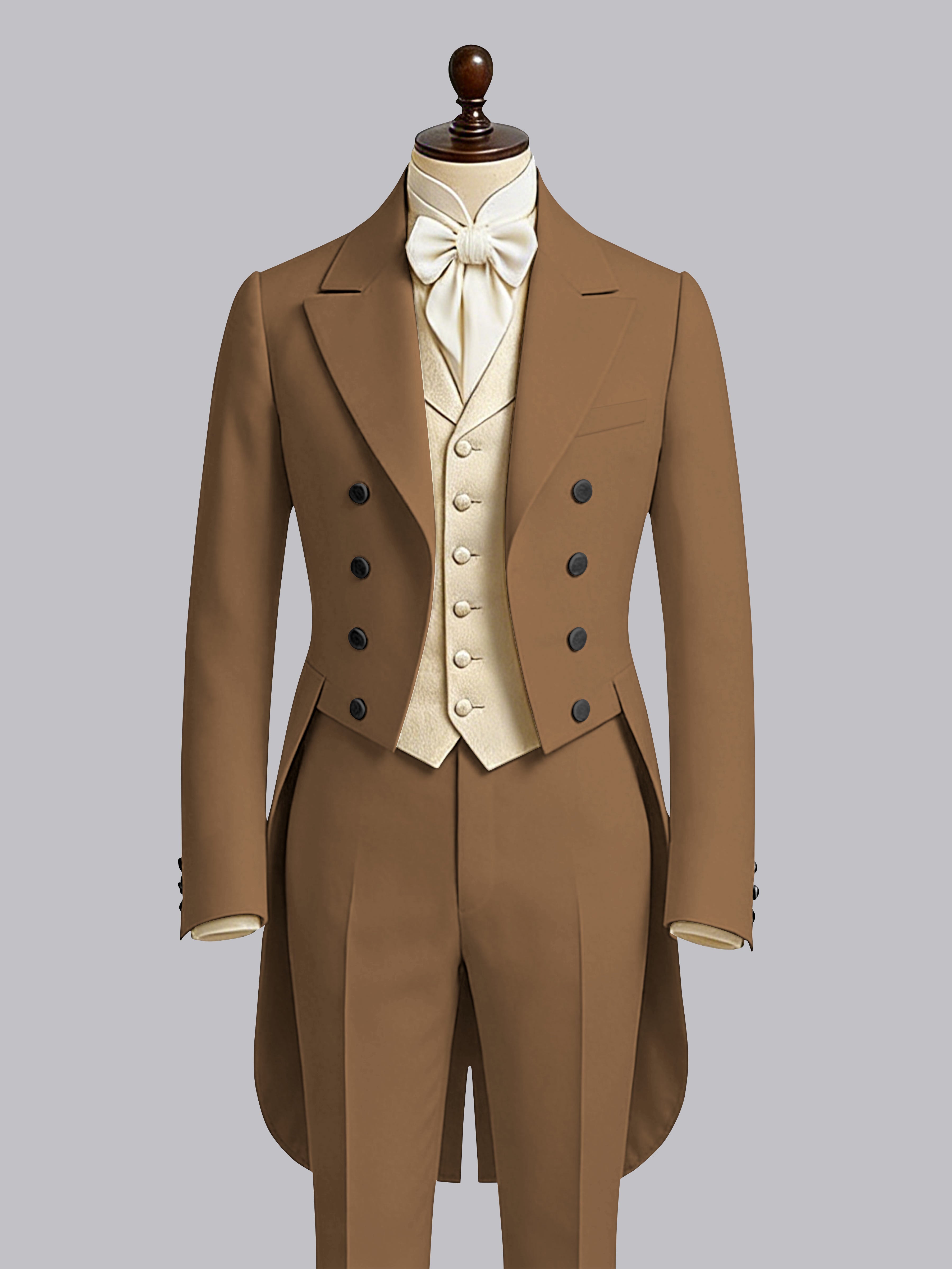 Glamorous Men's Color Block 3 Pieces Notch Lapel Guest Tailcoat Suit
