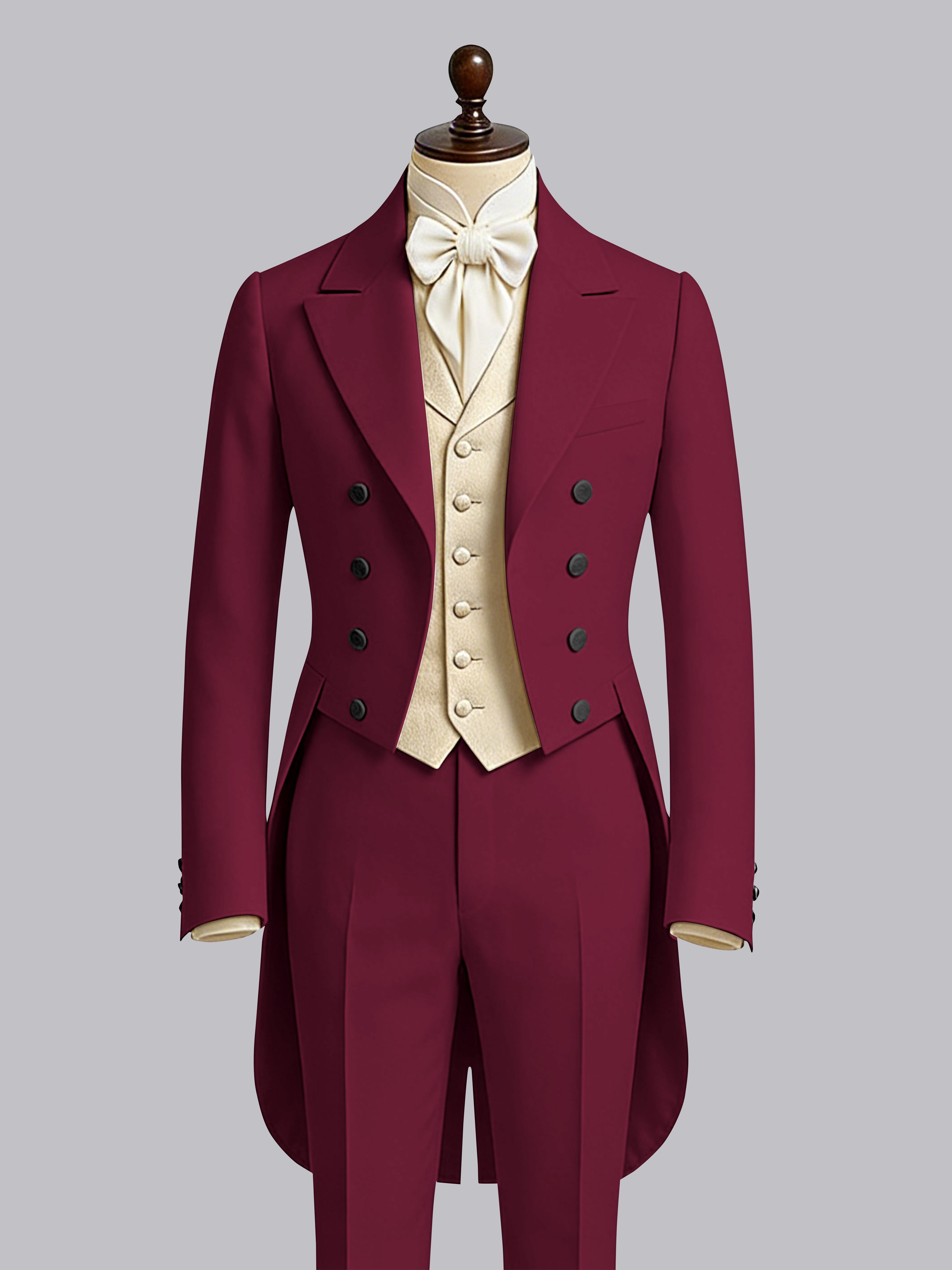 Glamorous Men's Color Block 3 Pieces Notch Lapel Guest Tailcoat Suit