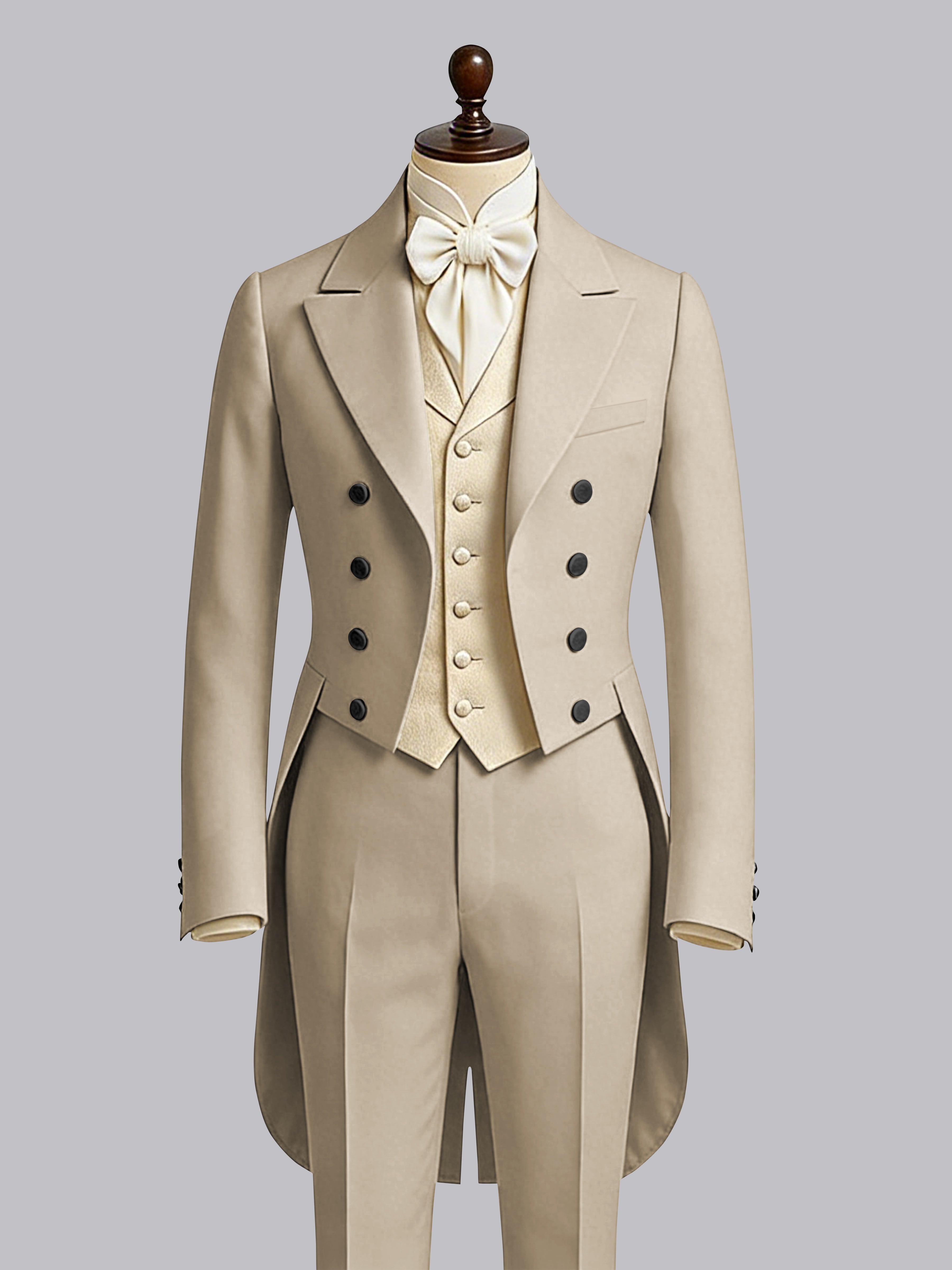 Glamorous Men's Color Block 3 Pieces Notch Lapel Guest Tailcoat Suit