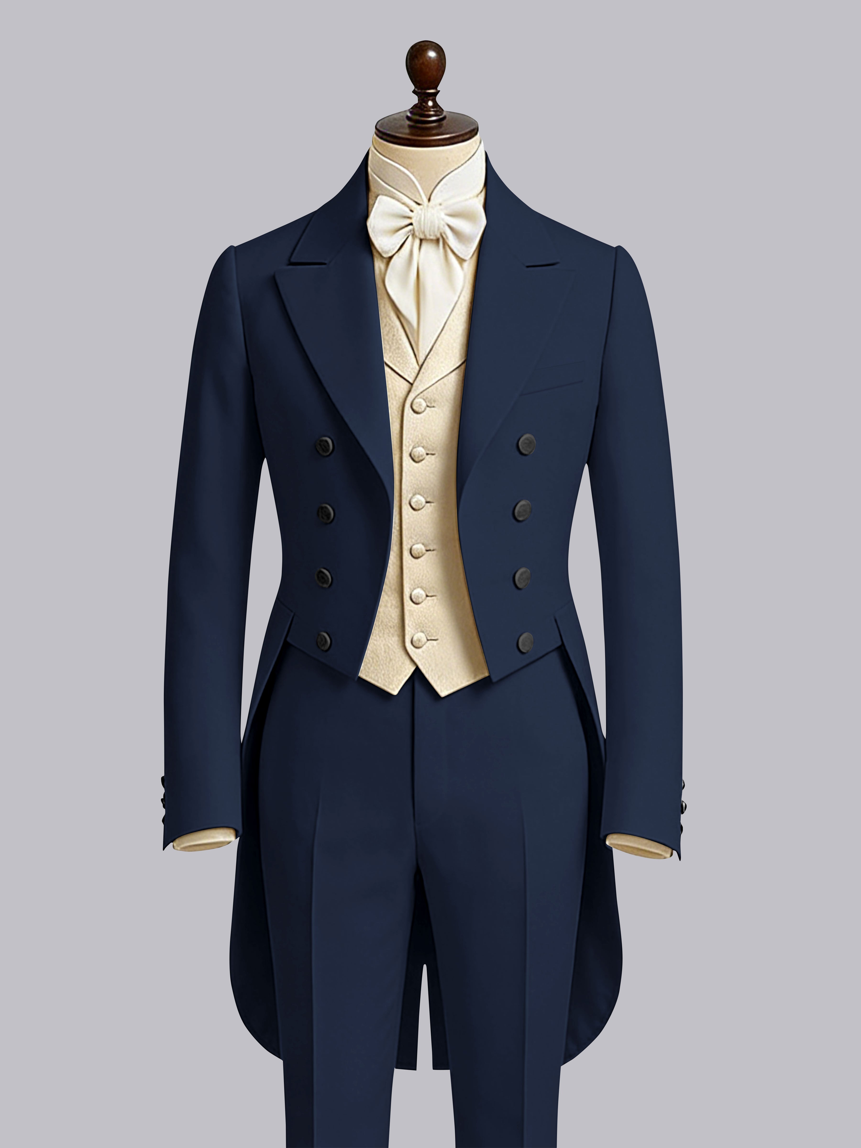 Glamorous Men's Color Block 3 Pieces Notch Lapel Guest Tailcoat Suit