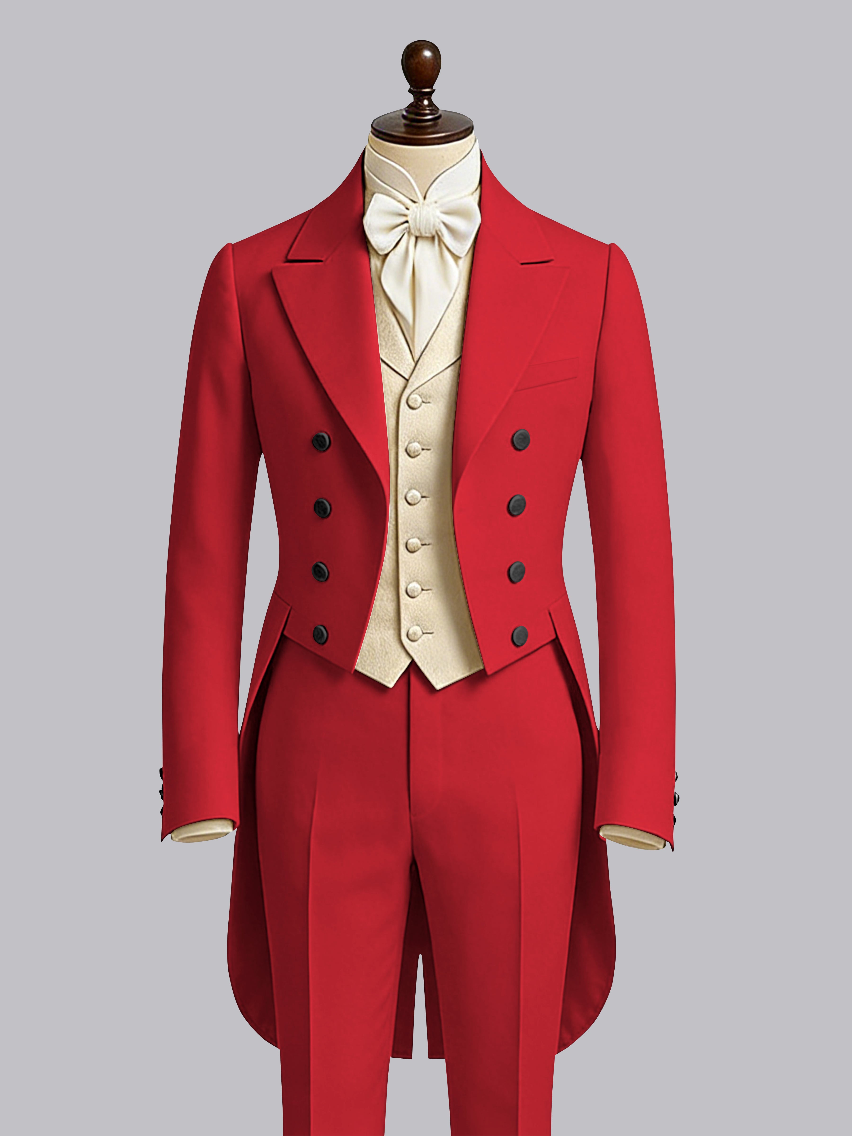 Glamorous Men's Color Block 3 Pieces Notch Lapel Guest Tailcoat Suit