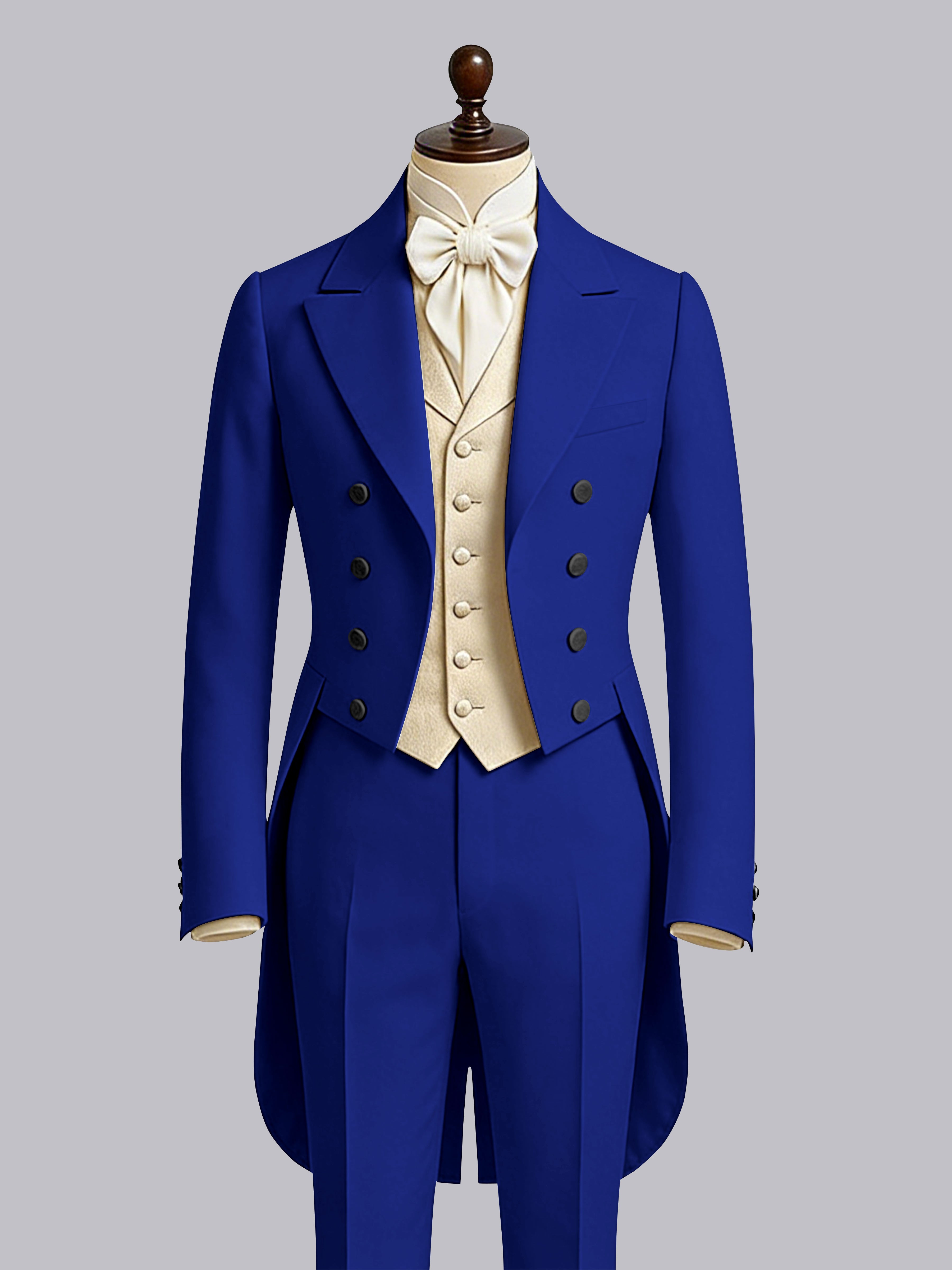 Glamorous Men's Color Block 3 Pieces Notch Lapel Guest Tailcoat Suit