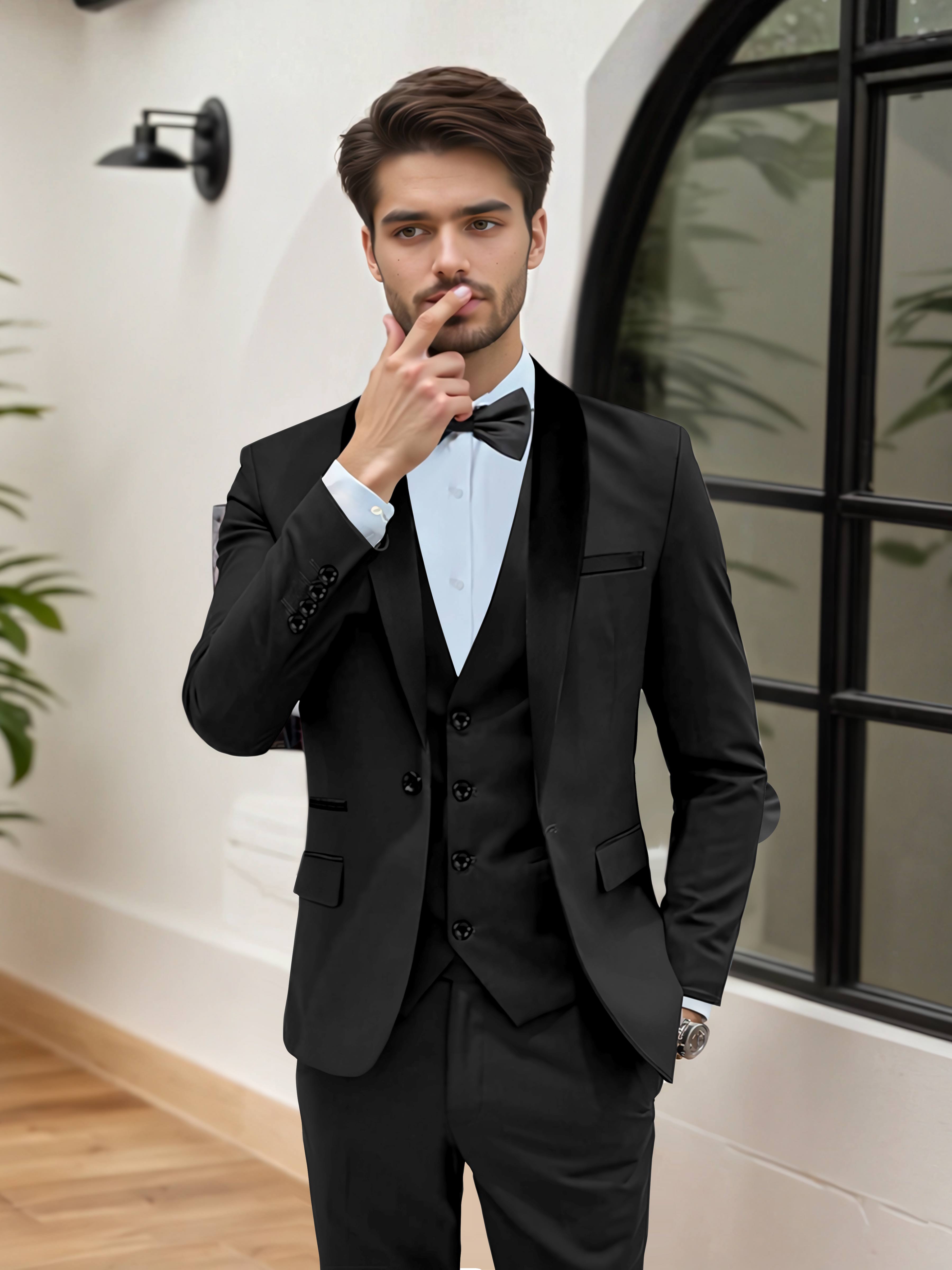 Elegant Men's Wedding Suit 3 Pieces One Button Formal Suits