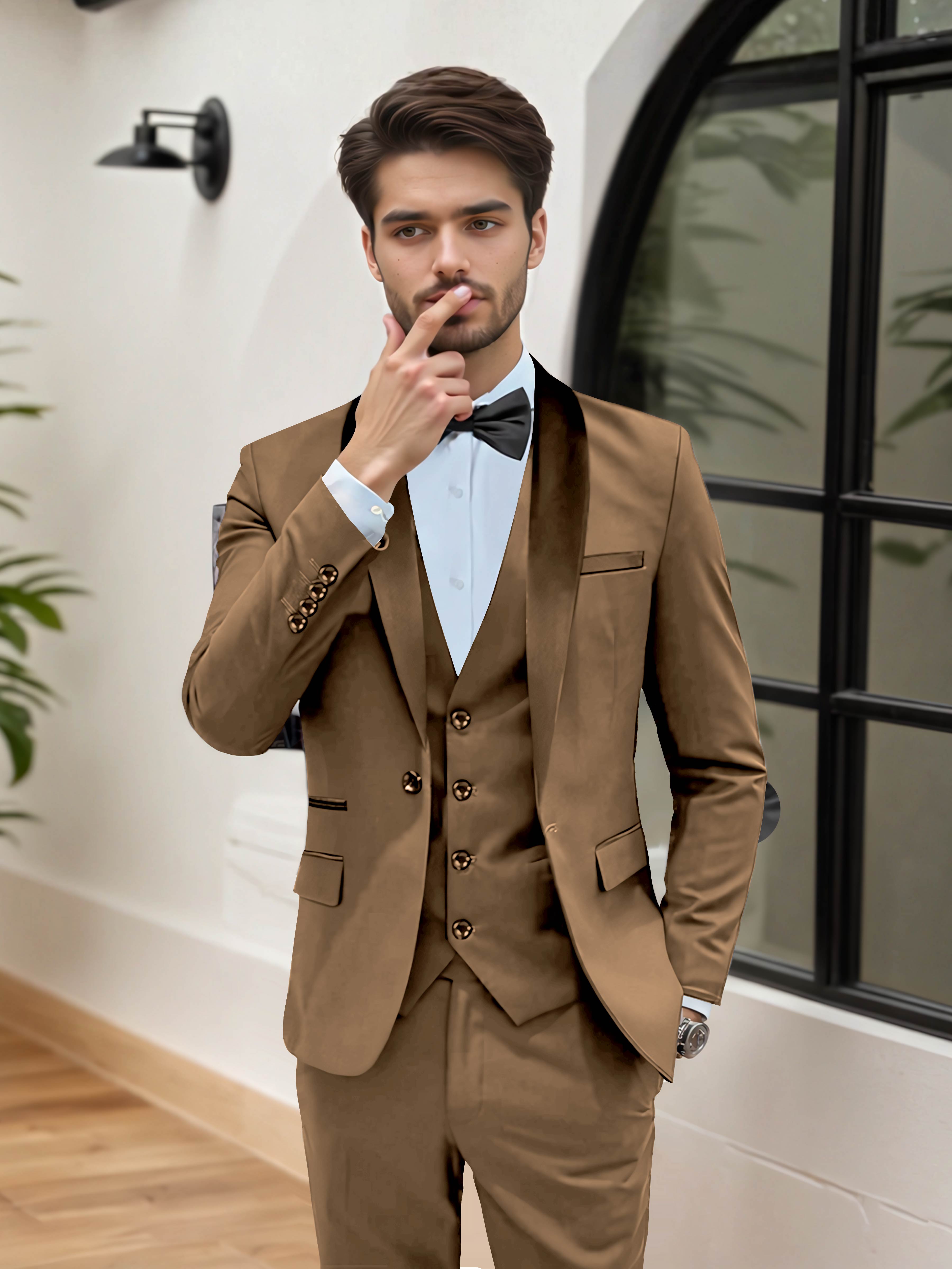 Elegant Men's Wedding Suit 3 Pieces One Button Formal Suits