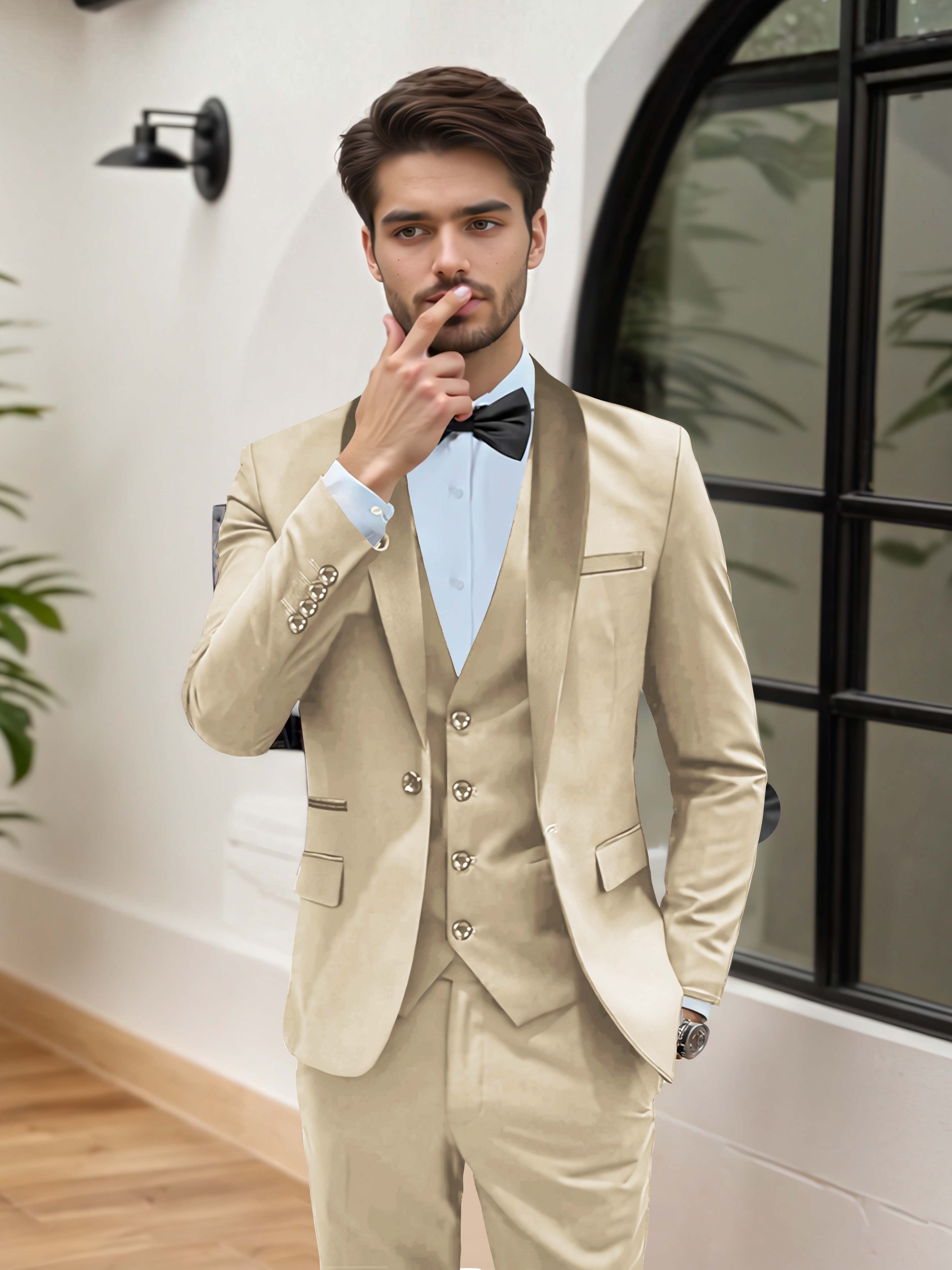Elegant Men's Wedding Suit 3 Pieces One Button Formal Suits