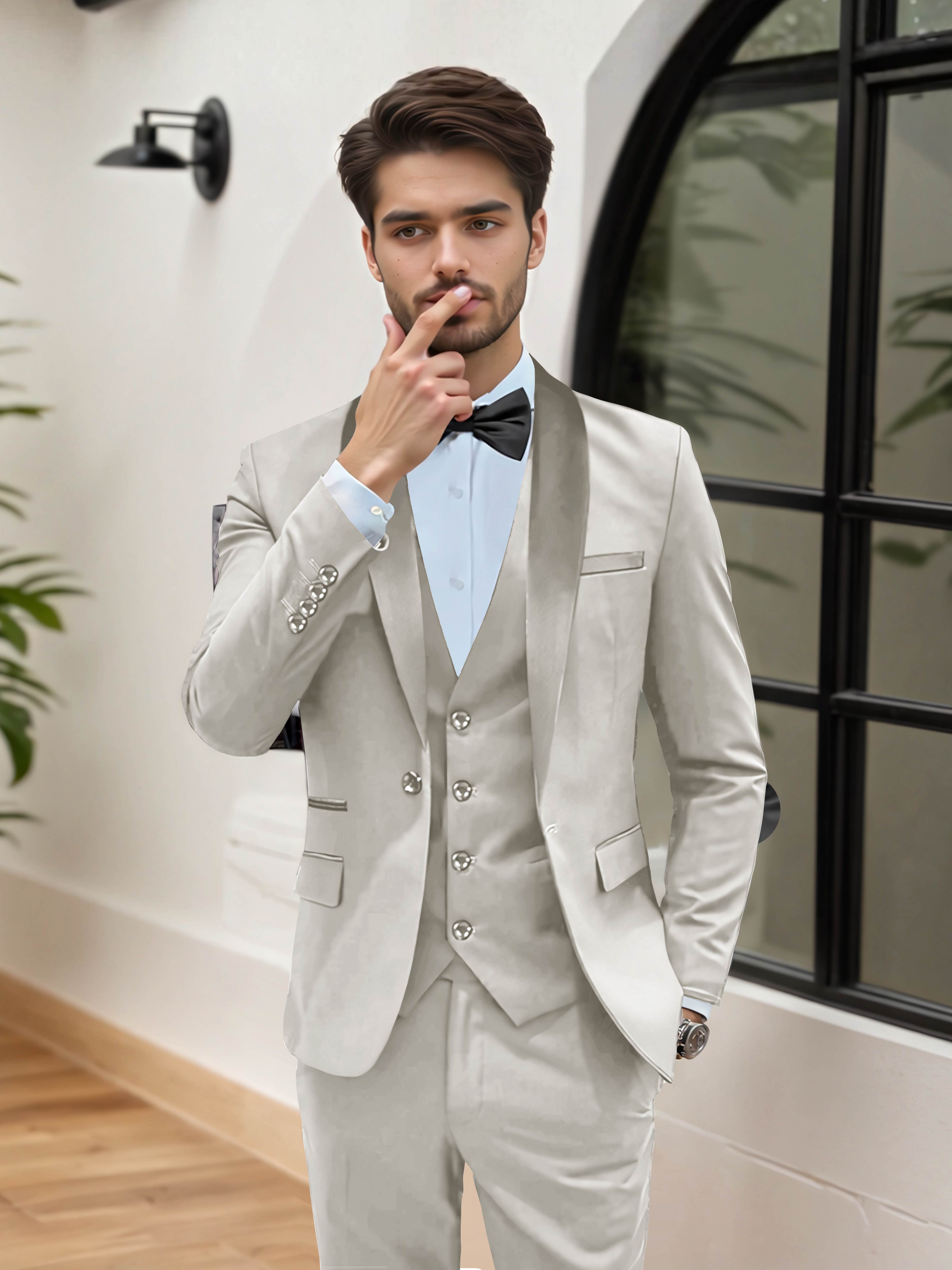 Elegant Men's Wedding Suit 3 Pieces One Button Formal Suits