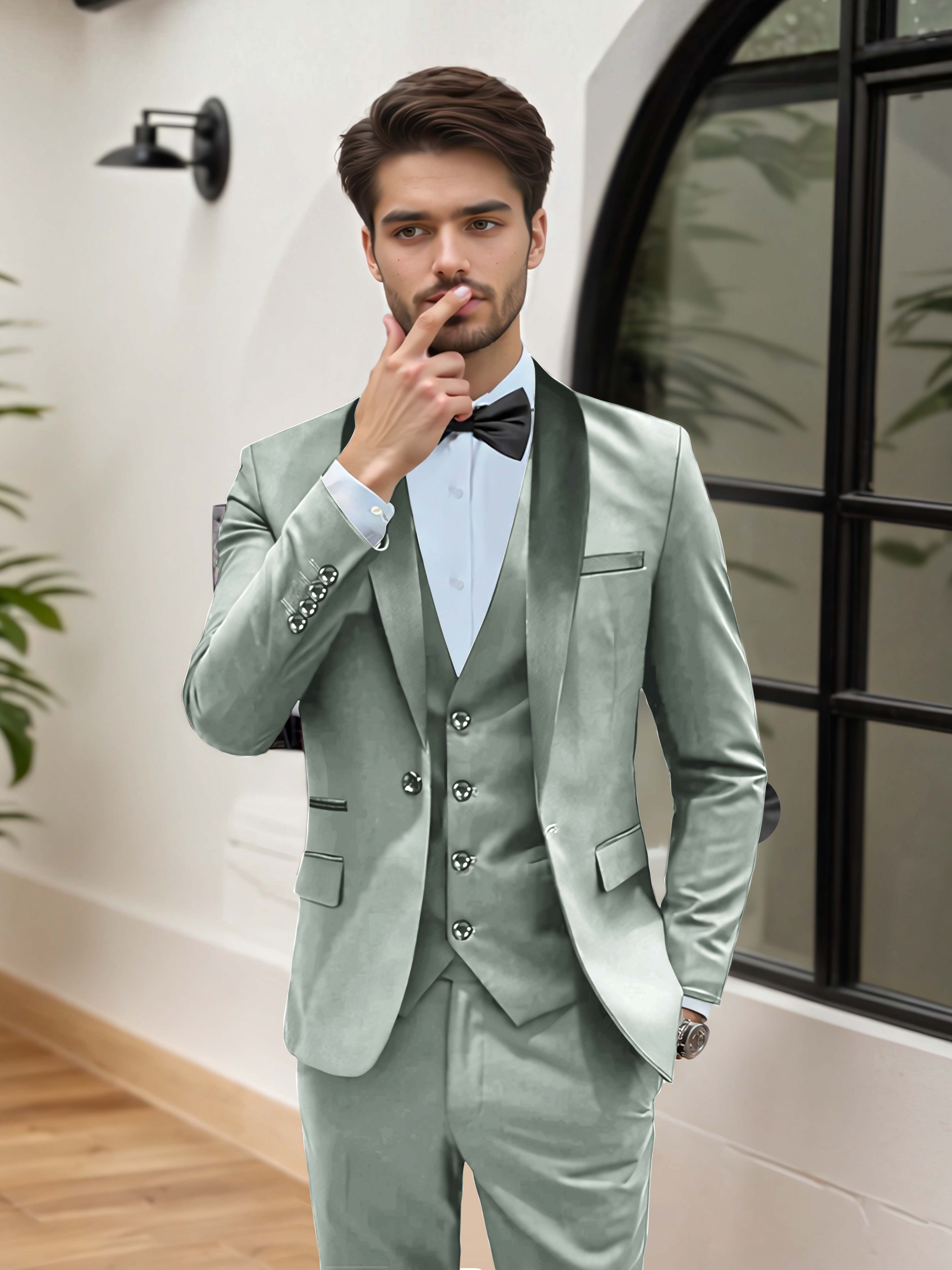 Elegant Men's Wedding Suit 3 Pieces One Button Formal Suits