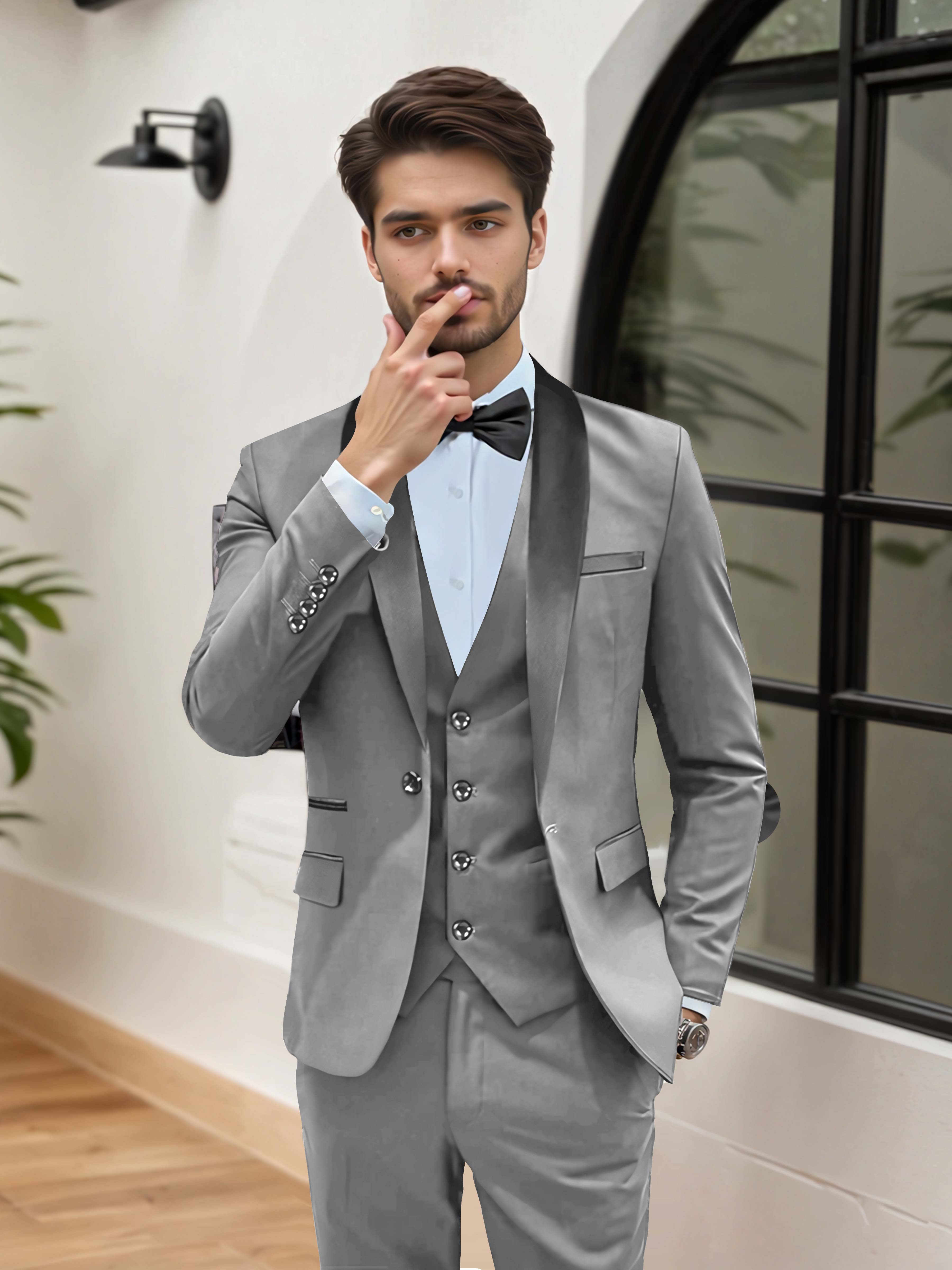Elegant Men's Wedding Suit 3 Pieces One Button Formal Suits