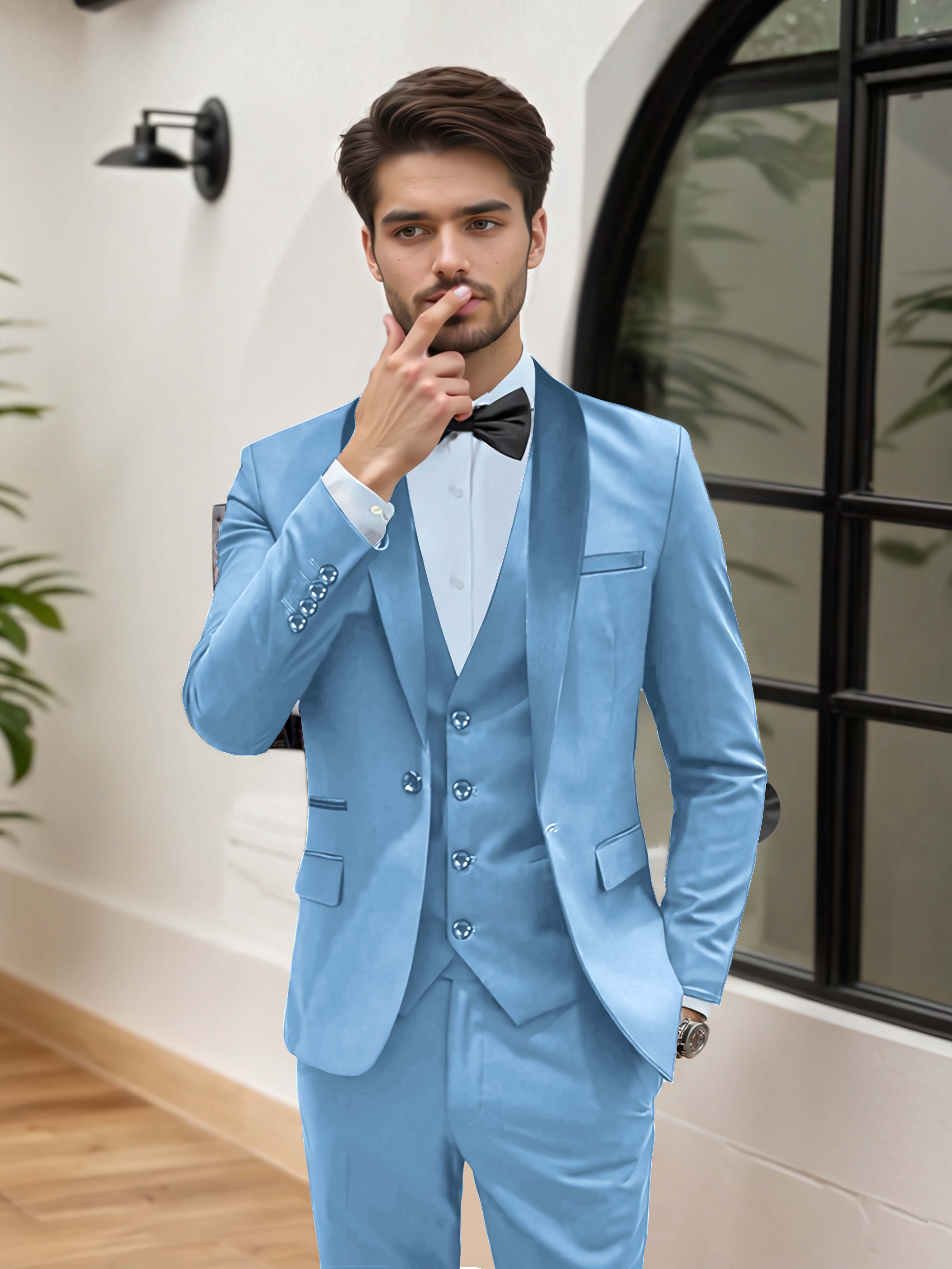 Elegant Men's Wedding Suit 3 Pieces One Button Formal Suits