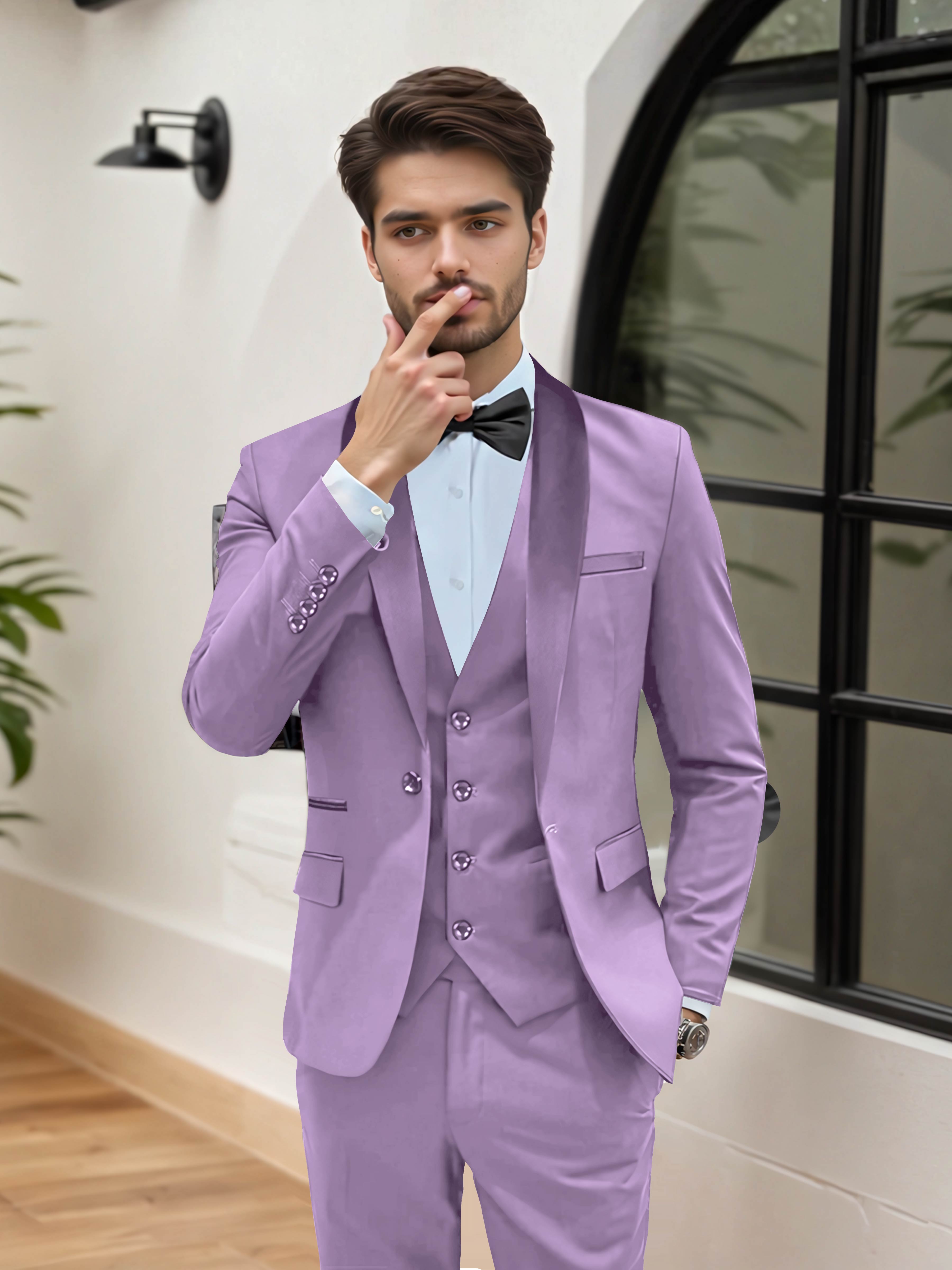 Elegant Men's Wedding Suit 3 Pieces One Button Formal Suits