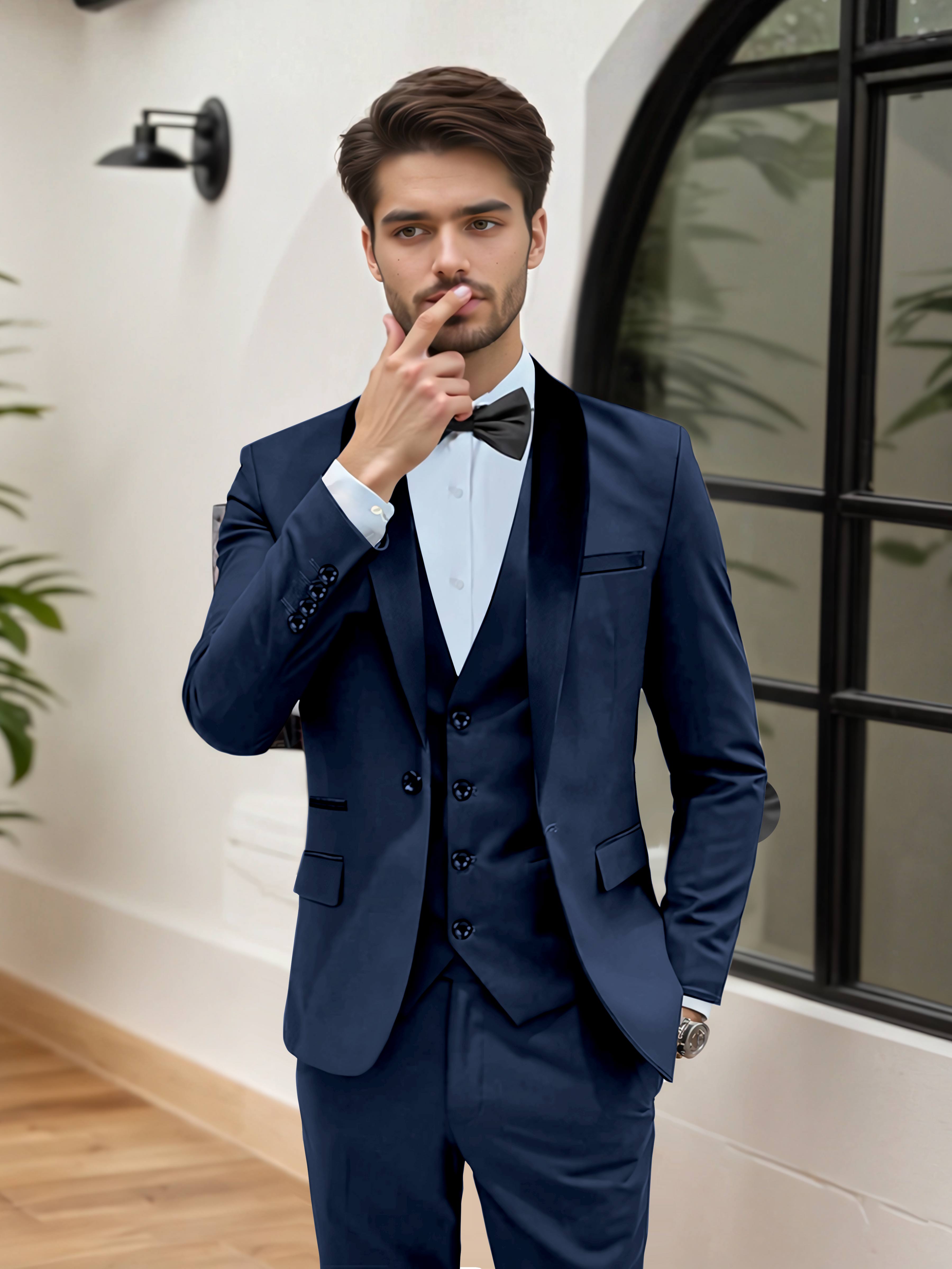 Elegant Men's Wedding Suit 3 Pieces One Button Formal Suits