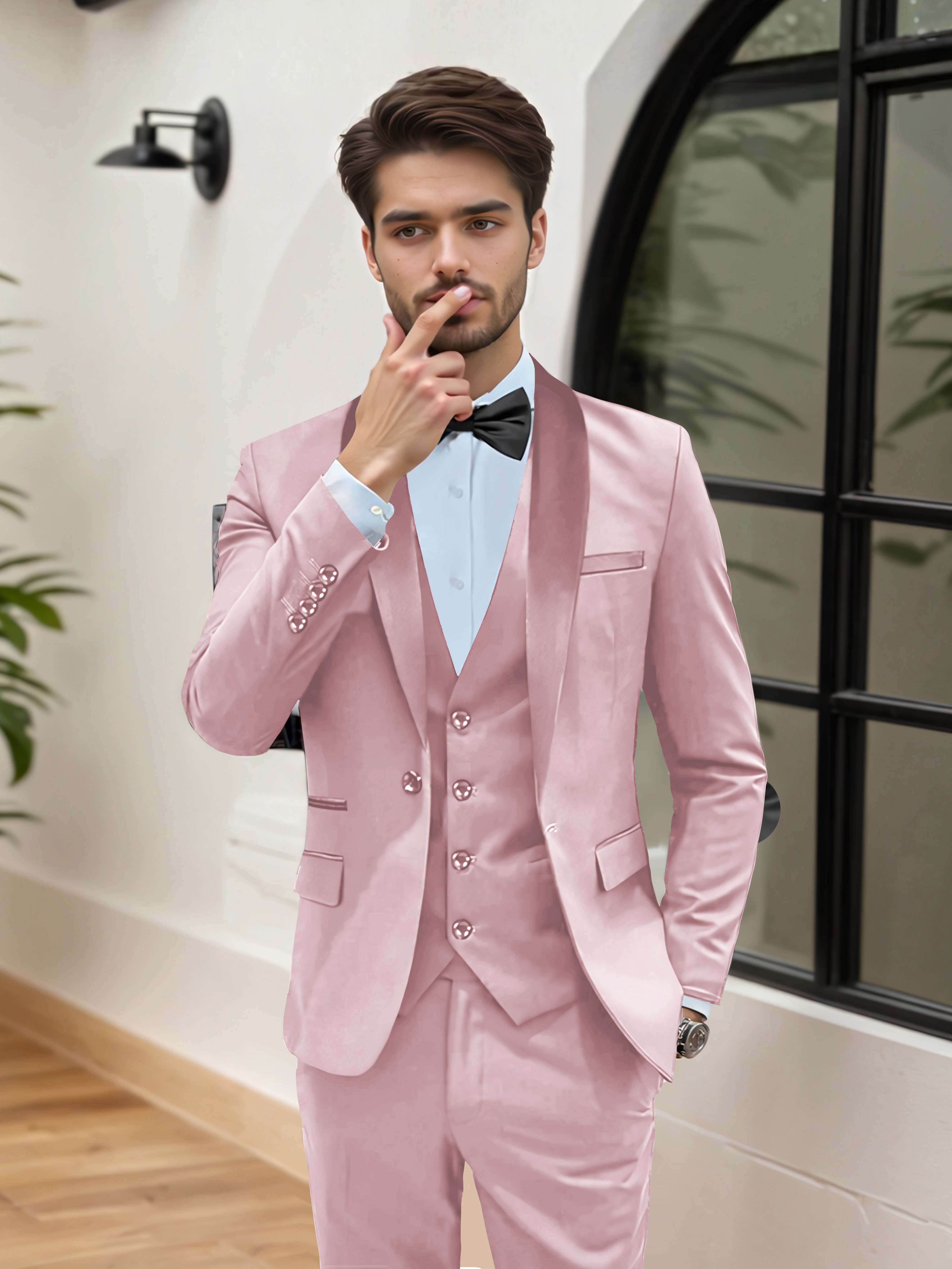 Elegant Men's Wedding Suit 3 Pieces One Button Formal Suits