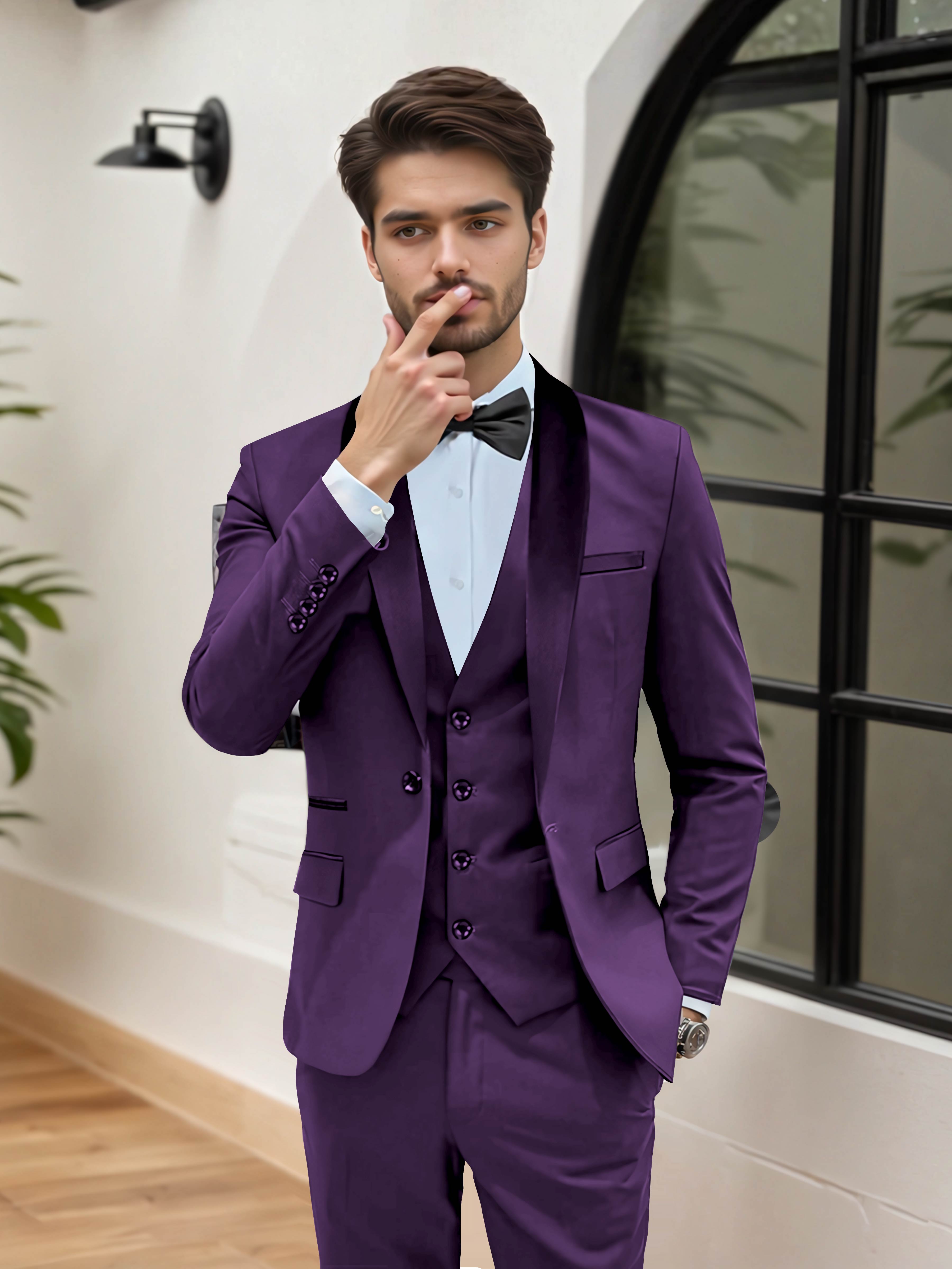 Elegant Men's Wedding Suit 3 Pieces One Button Formal Suits