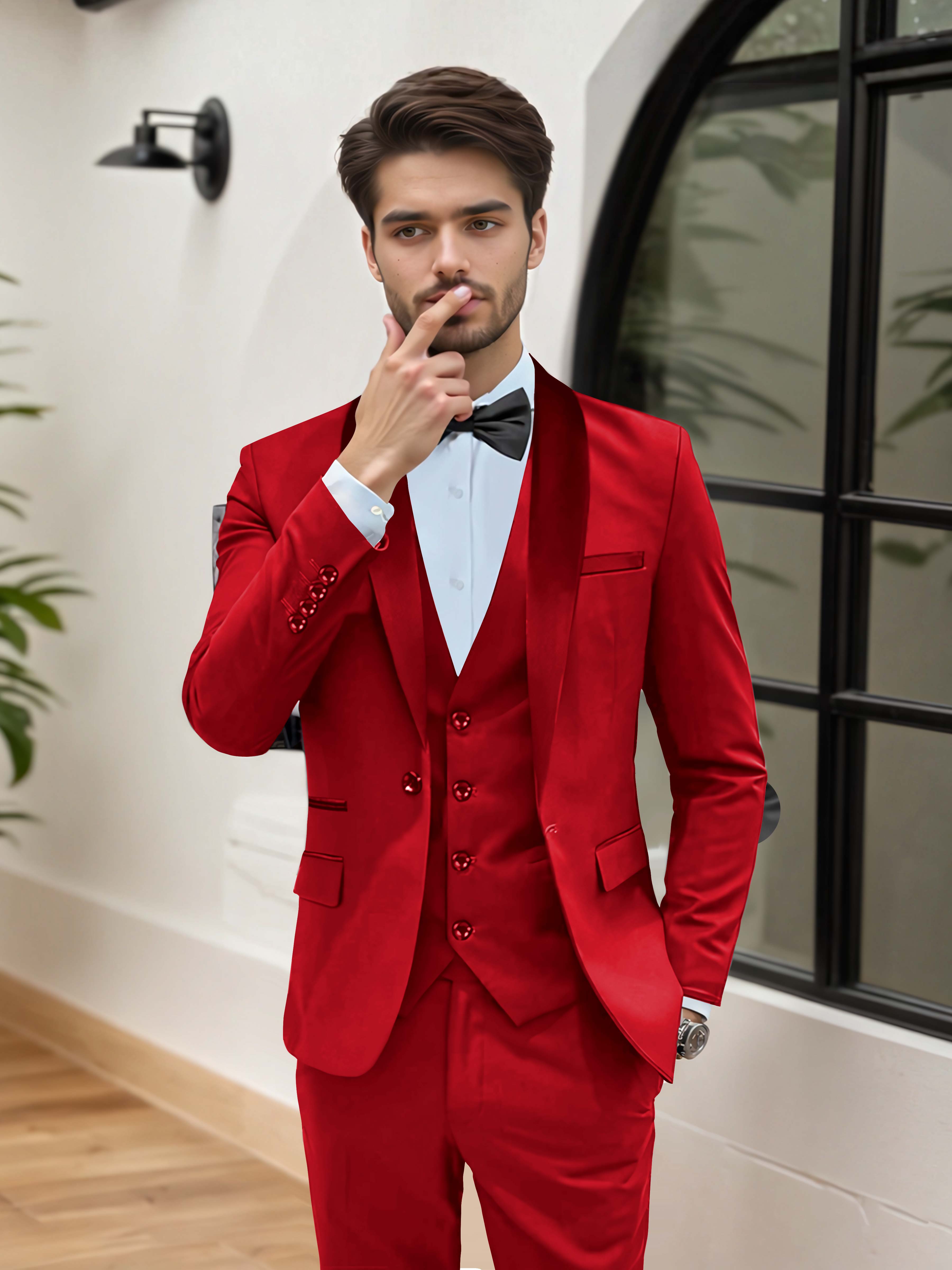 Elegant Men's Wedding Suit 3 Pieces One Button Formal Suits