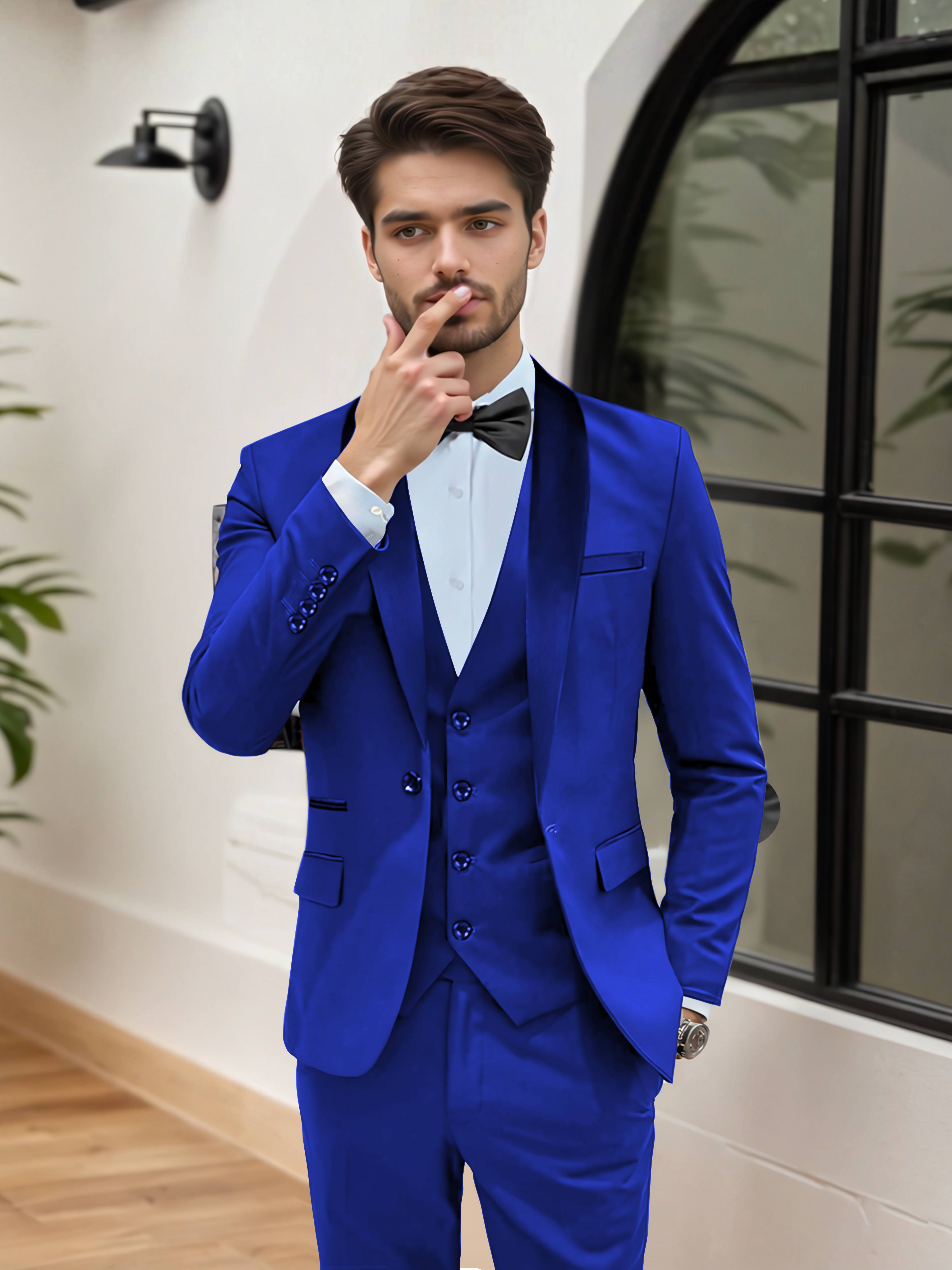 Elegant Men's Wedding Suit 3 Pieces One Button Formal Suits