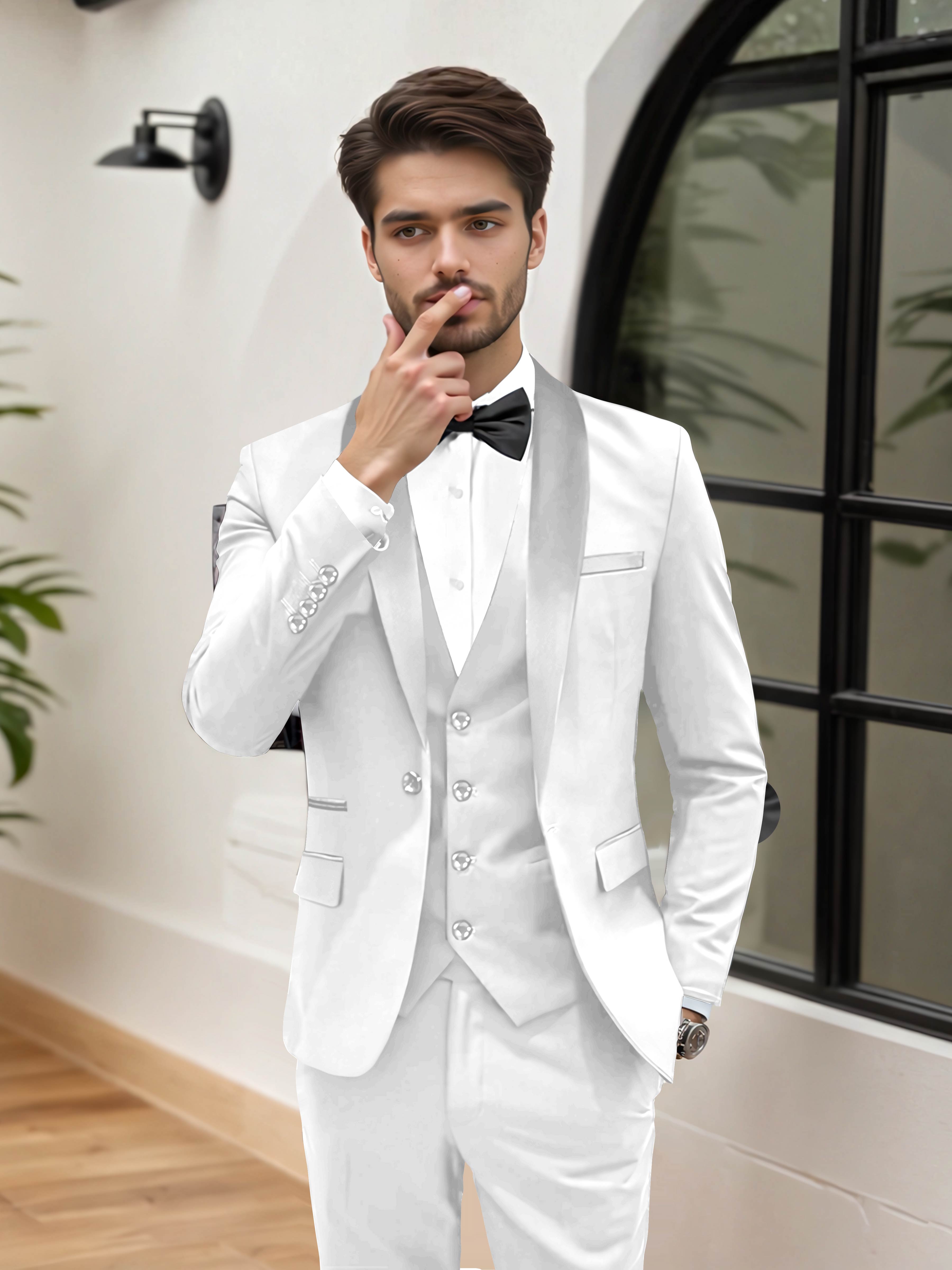 Elegant Men's Wedding Suit 3 Pieces One Button Formal Suits