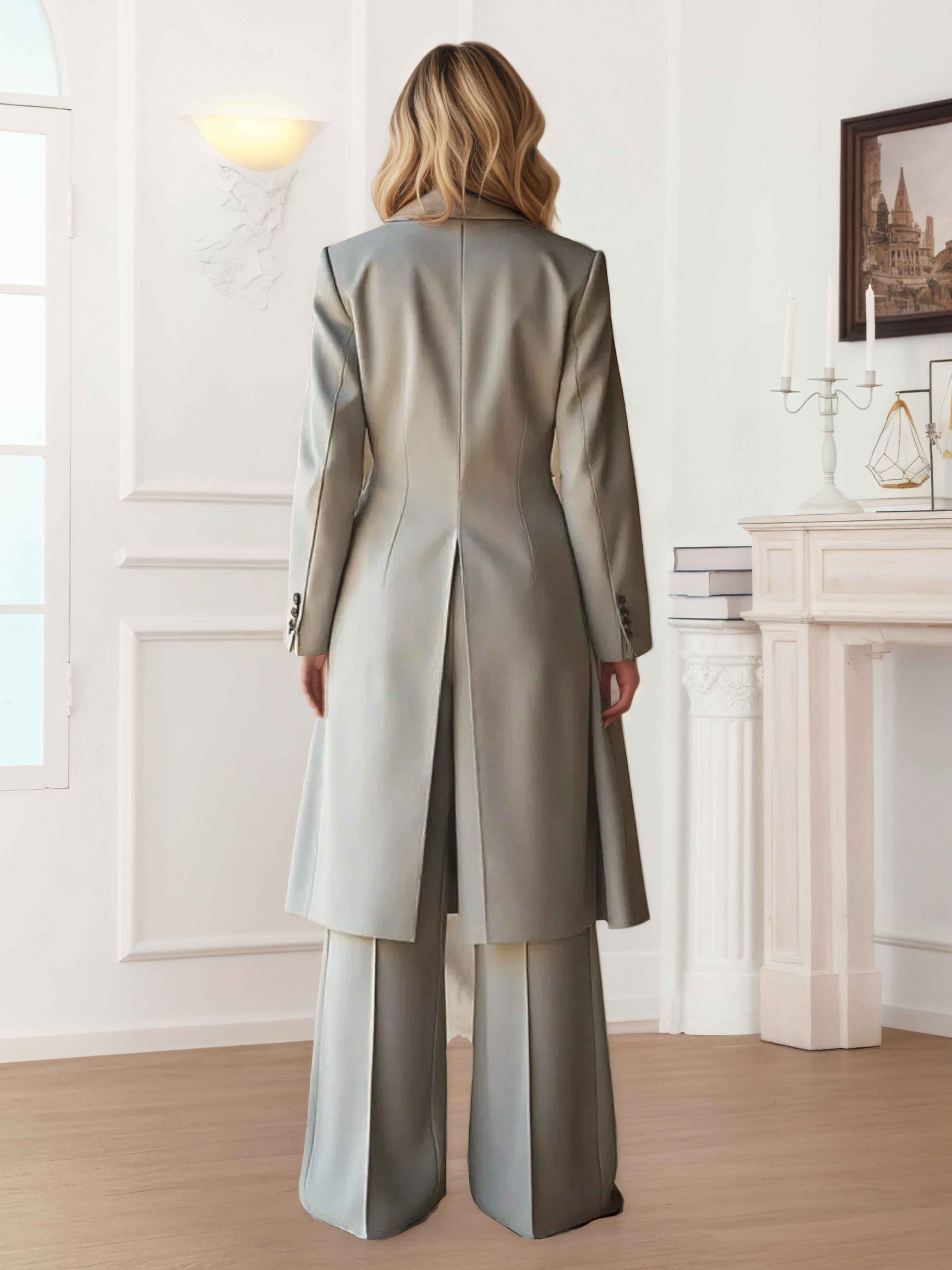 Elegant Women's 3 Pieces Casual Blazer and Pants Set UK